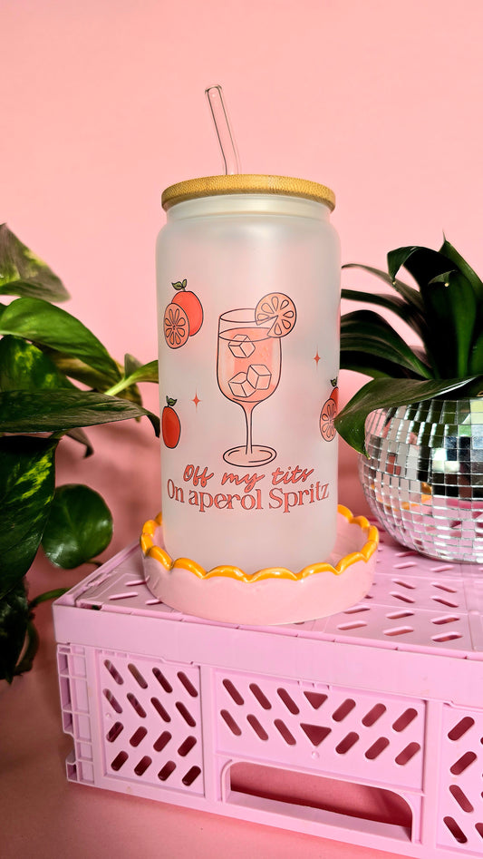 Aperol Spritz Orange Glass Tumbler