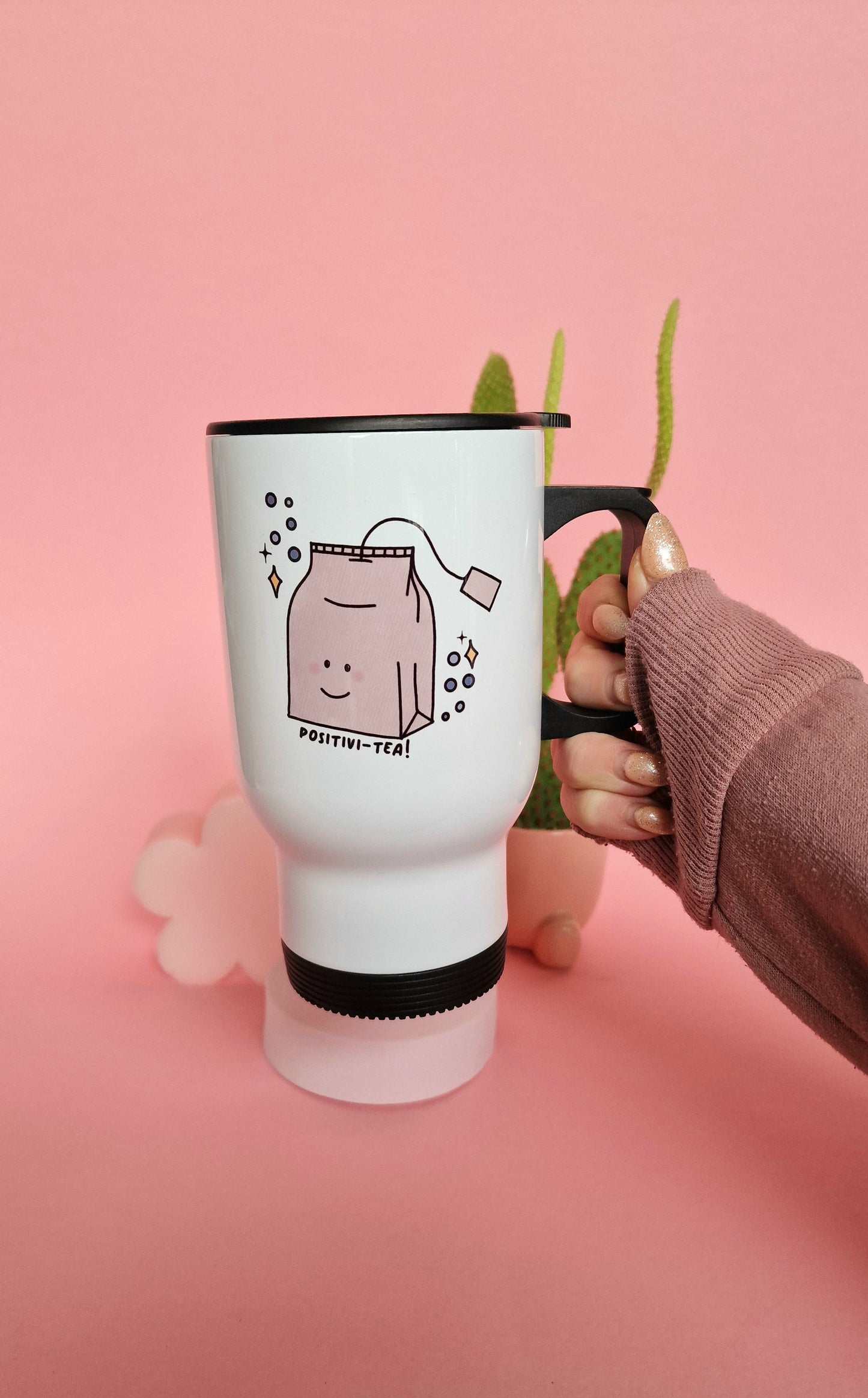 Positivitea Tea Bag Cute Travel Mugs