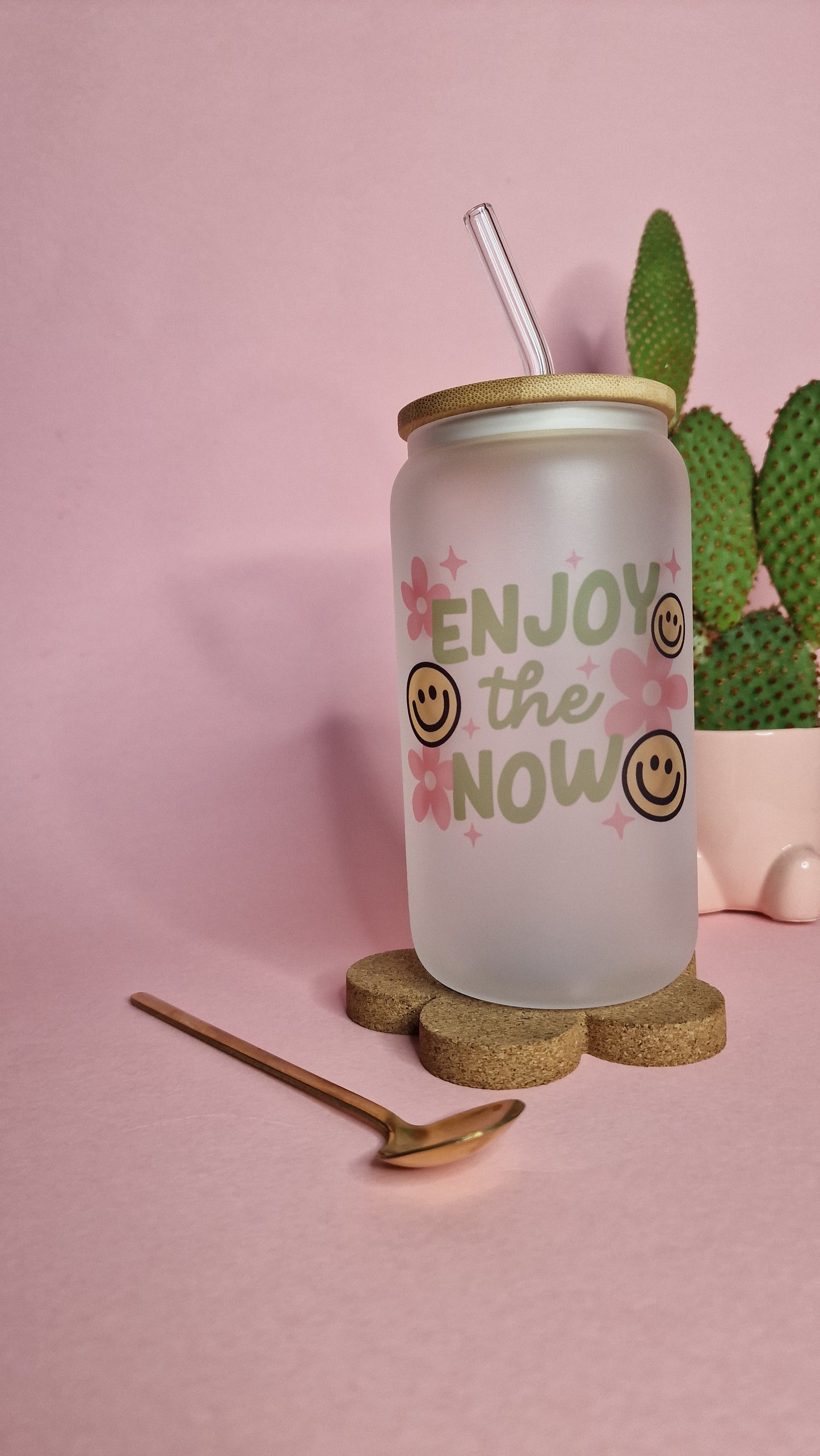 Enjoy The Now | Glass Can Tumbler