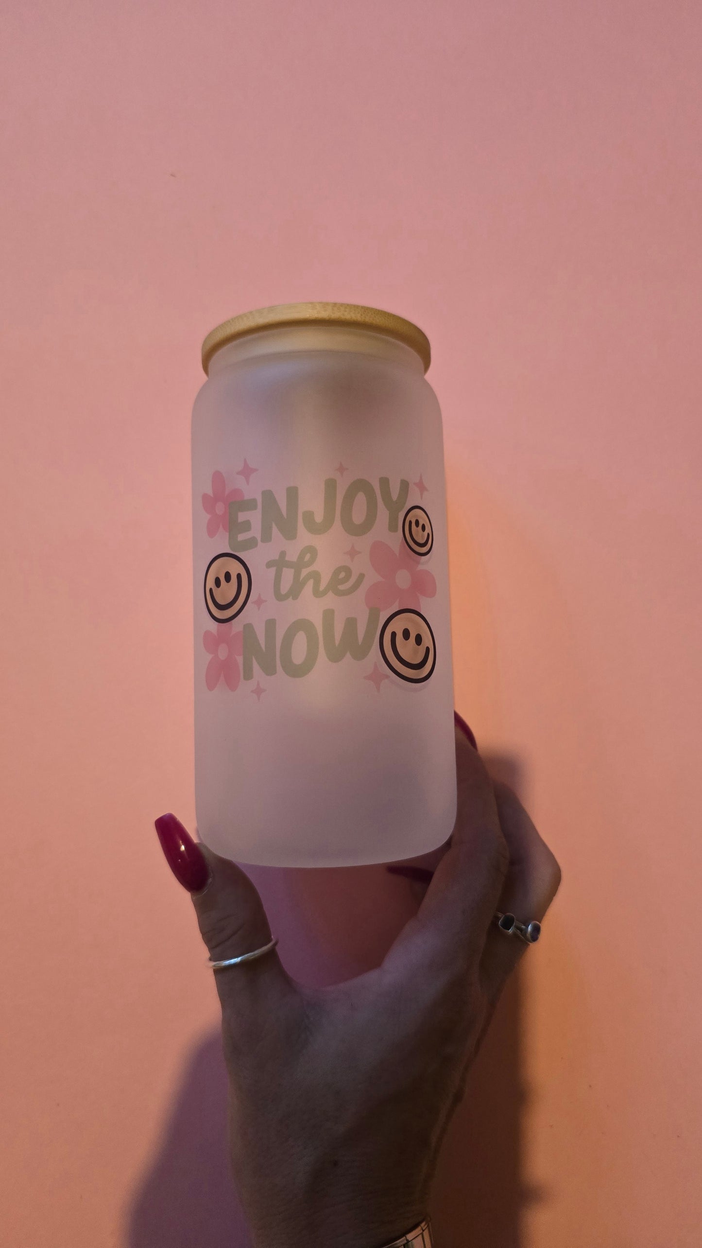 *sale* enjoy the now glass