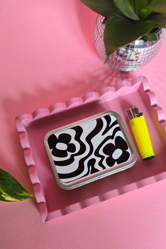 Monochrome Rolling Tin | Funky Cute Tobacco Tin