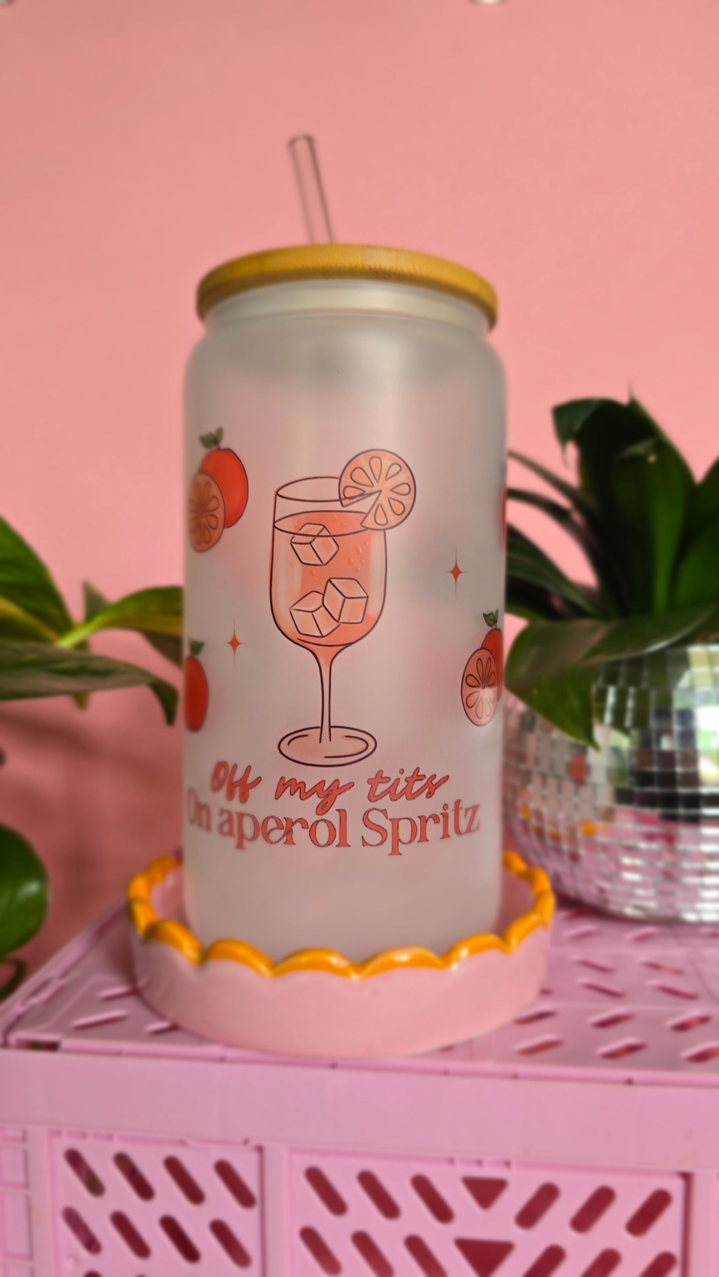 Aperol Spritz Orange Glass Tumbler