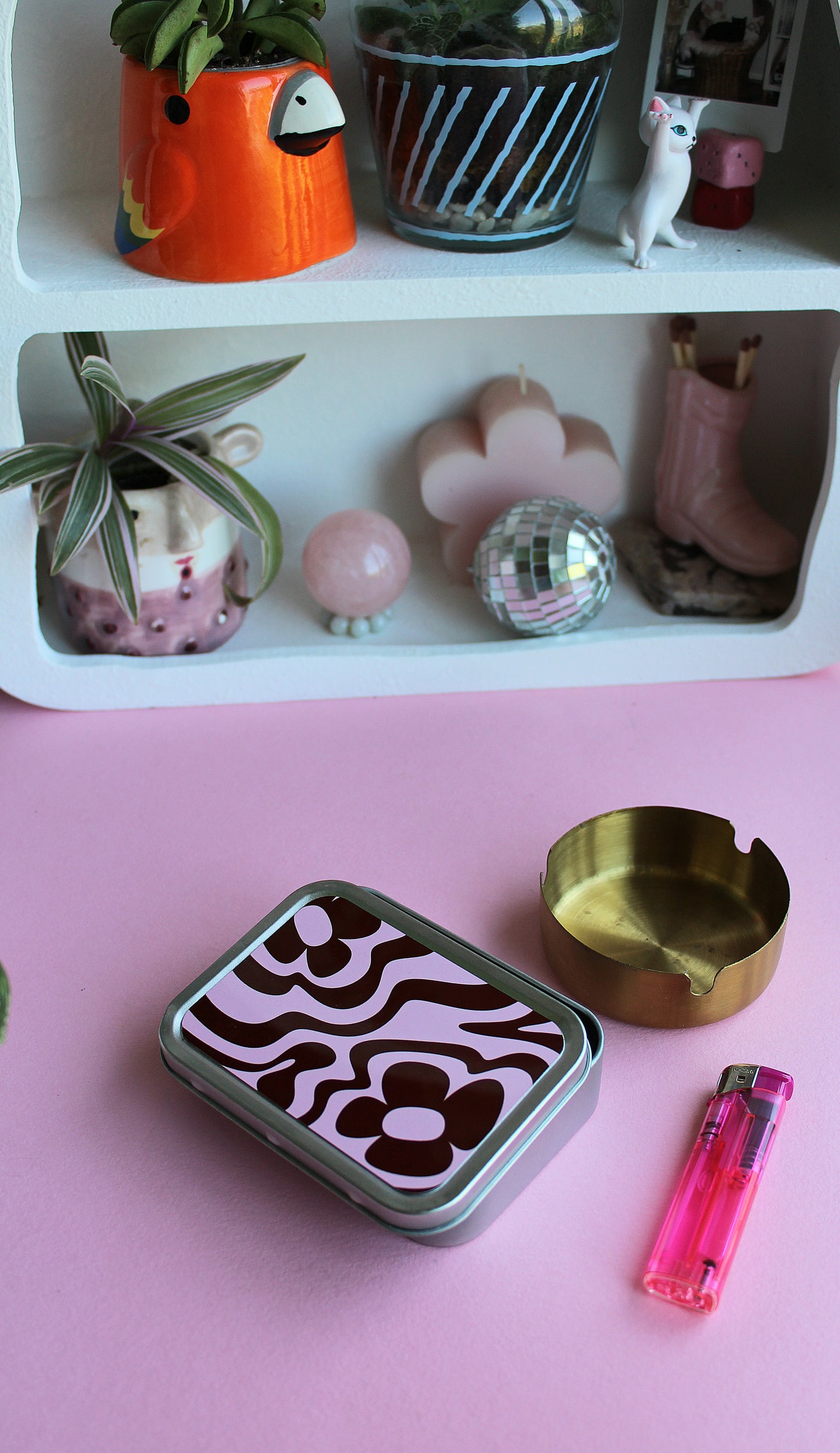 Pink & Burgundy Rolling Tin