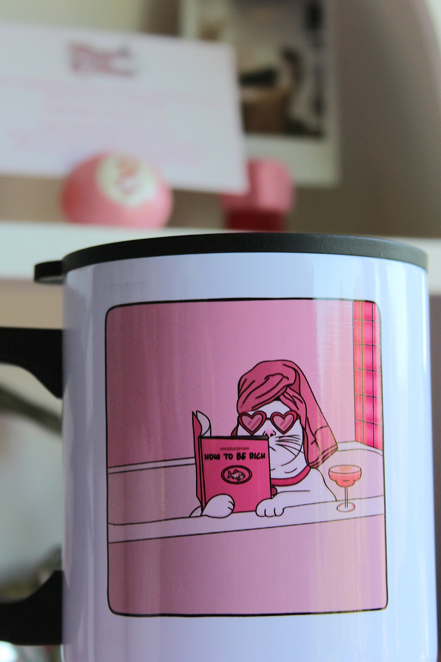Funny Cat How To Get Rich Travel Mug