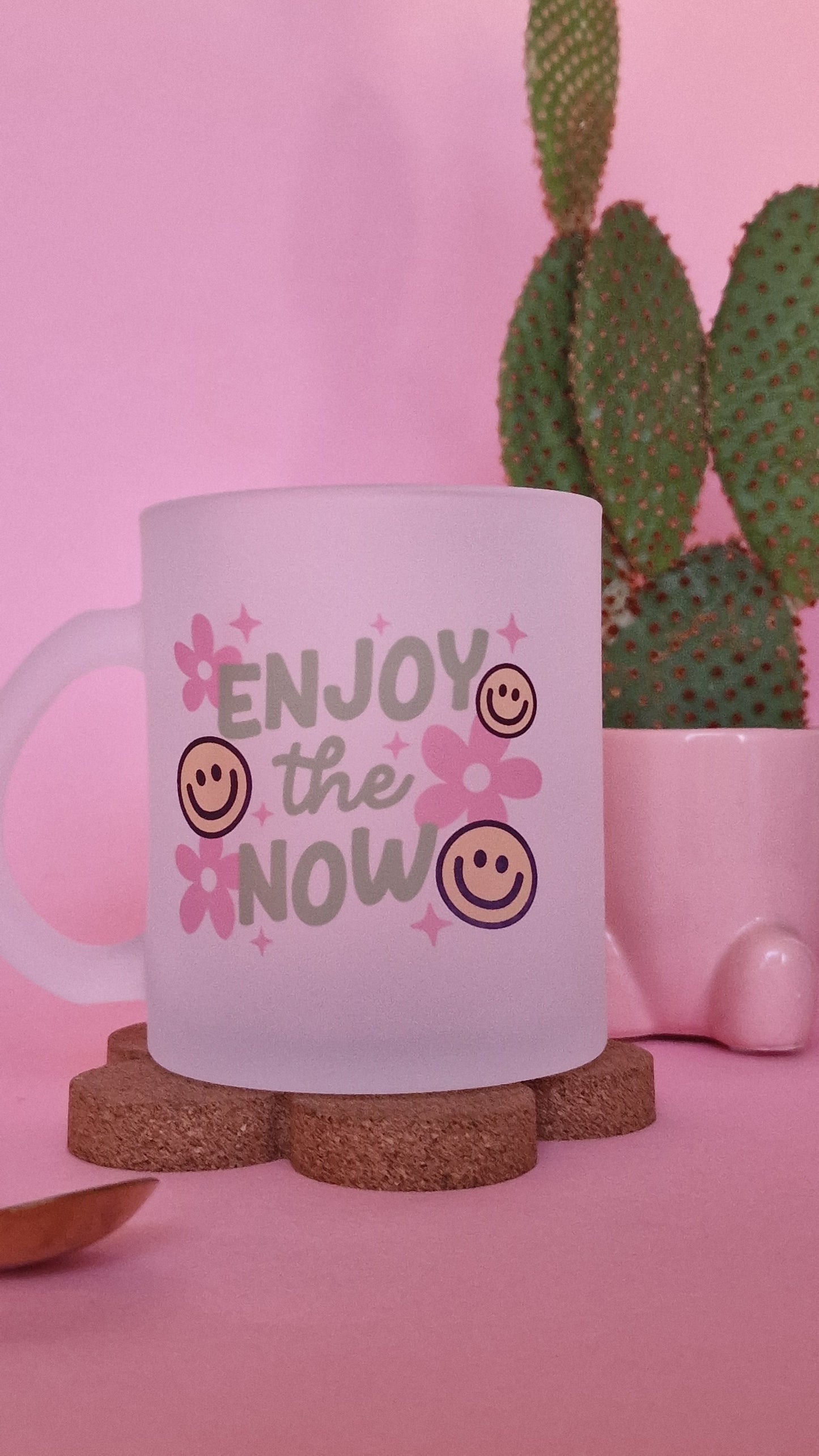 Enjoy the Now | 10oz Frosted Glass Mugs