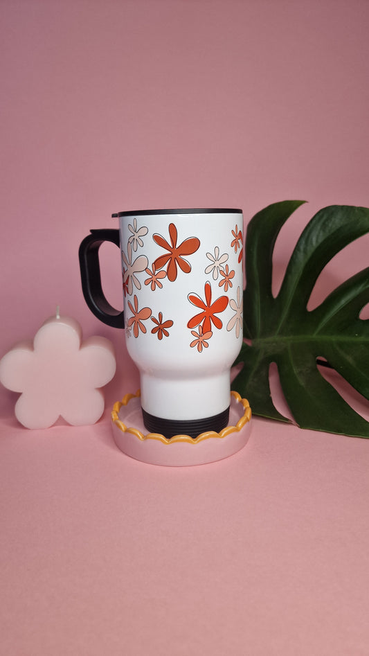 Vintage Autumnal Flowers Travel Mug