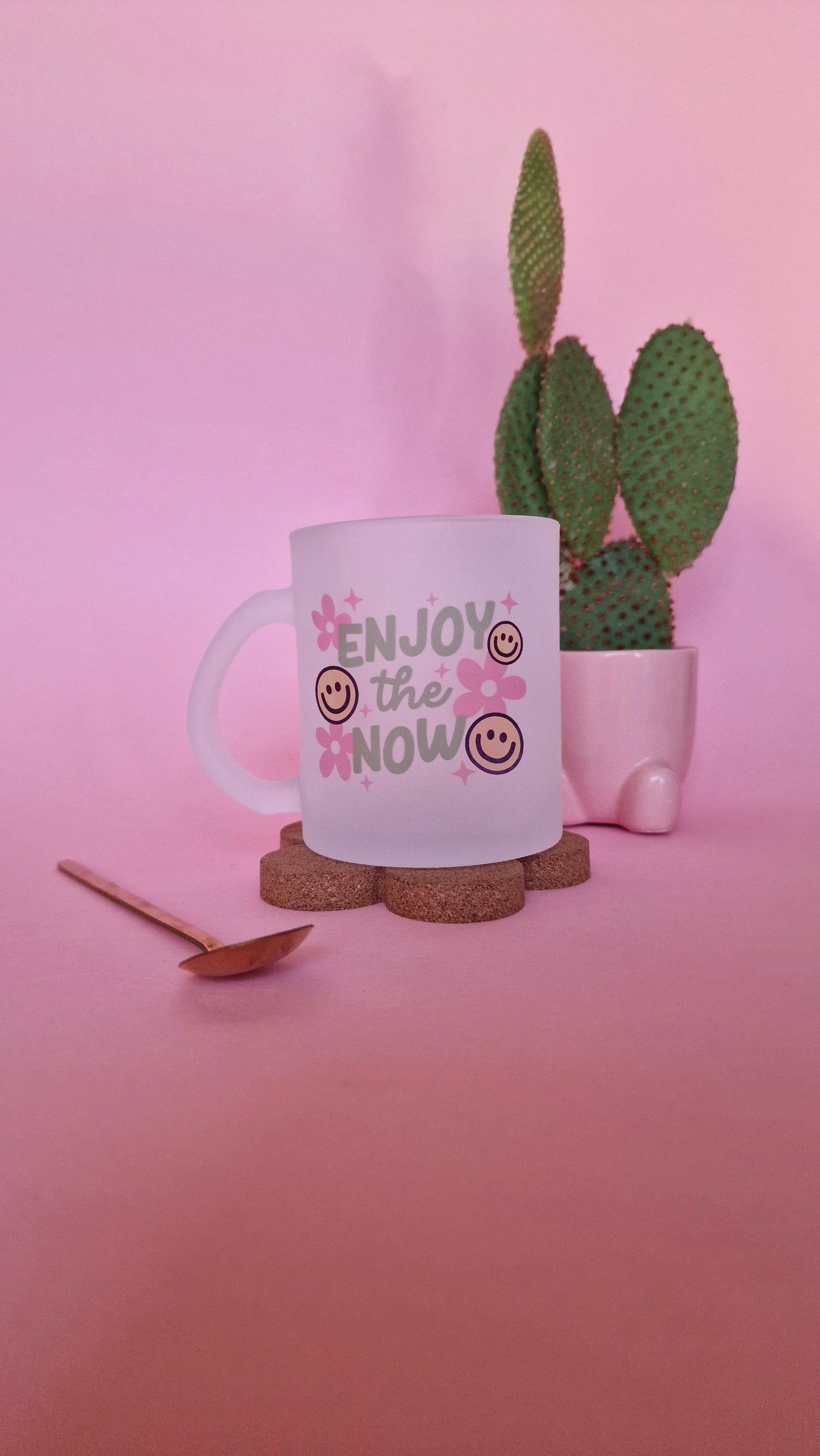 Enjoy the Now | 10oz Frosted Glass Mugs