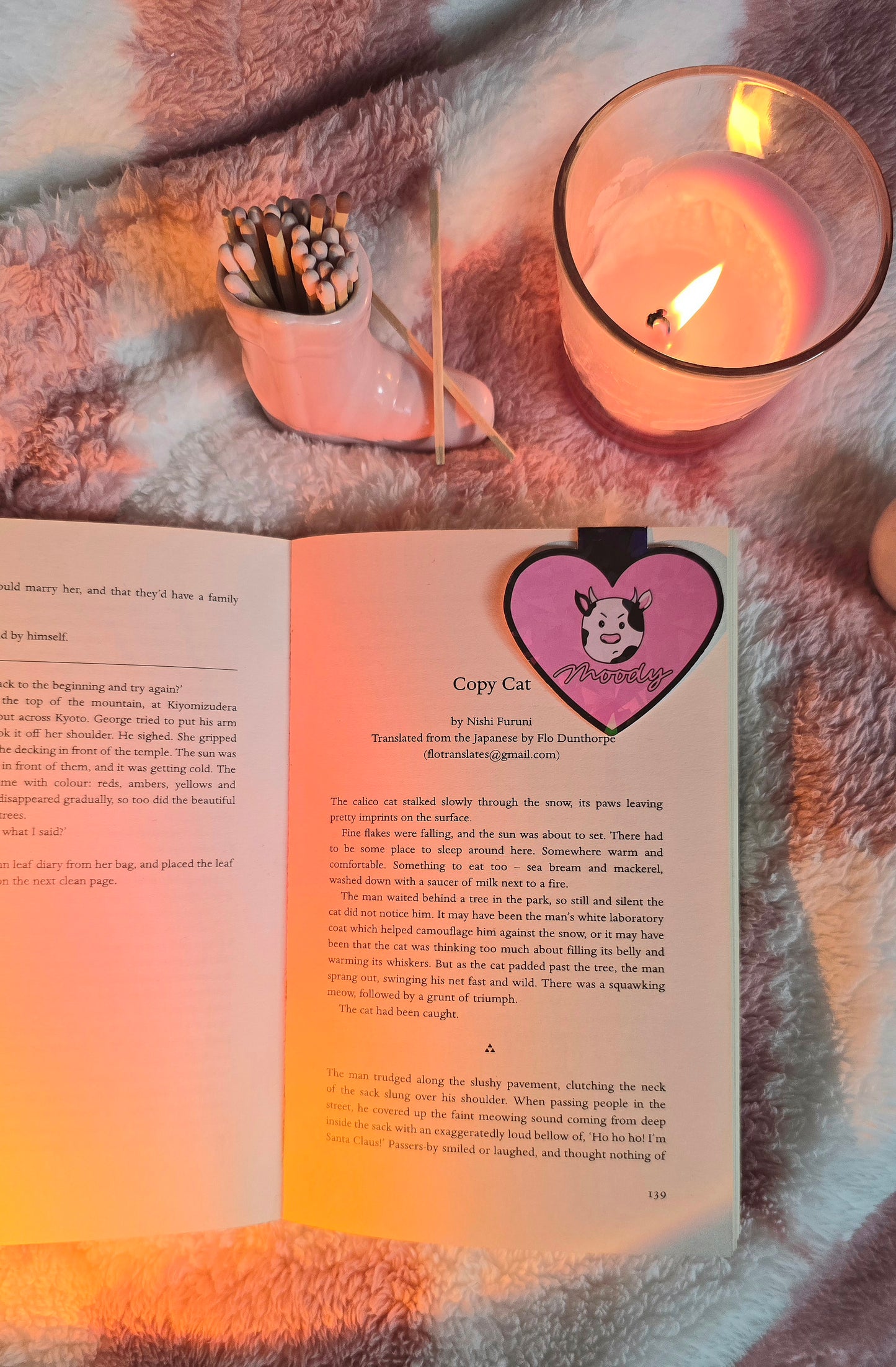 Moody Cow Magnetic Flip Bookmark