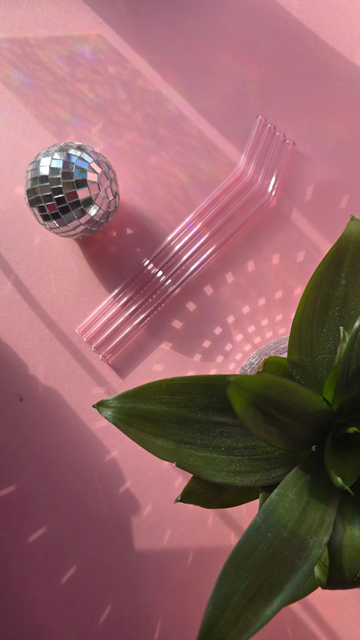 Pink Glass Straws