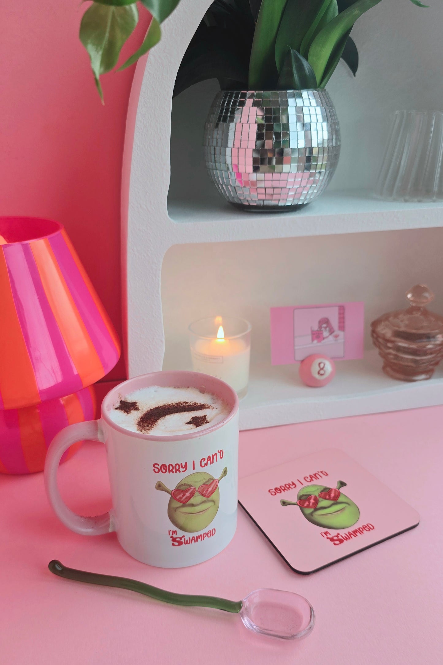 Sorry I Can't I'm Swamped Shrek Inspired Coaster