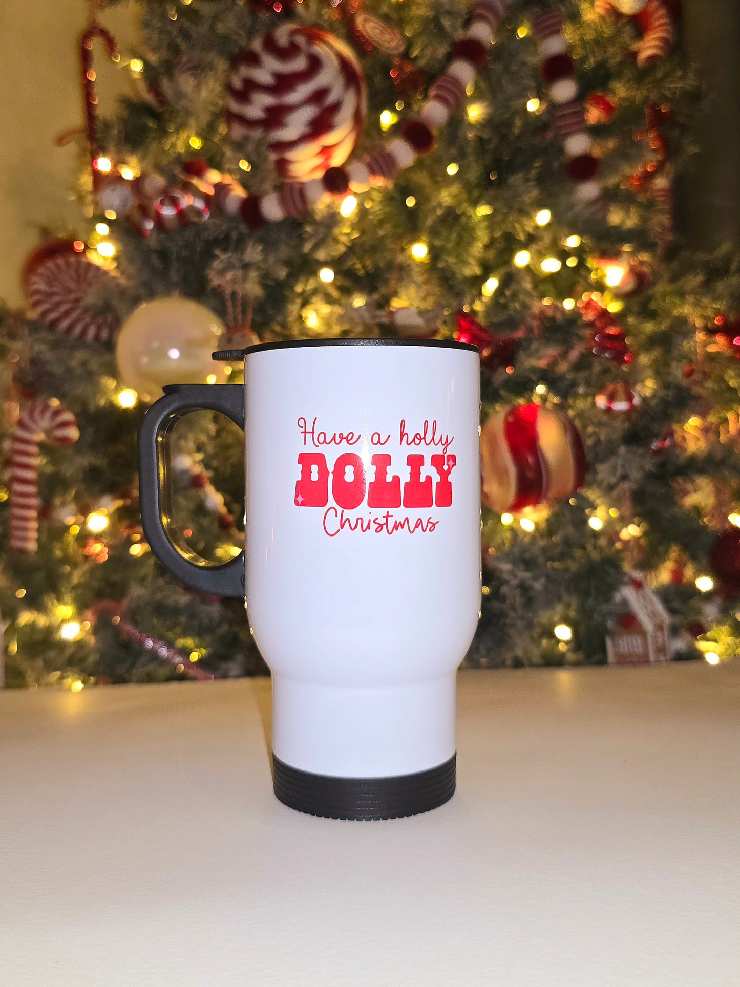 Holly Dolly Christmas Travel Mug