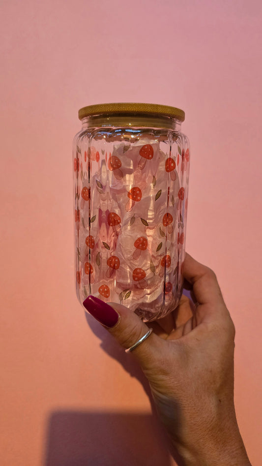 *sale* clear ribbed mushroom glass