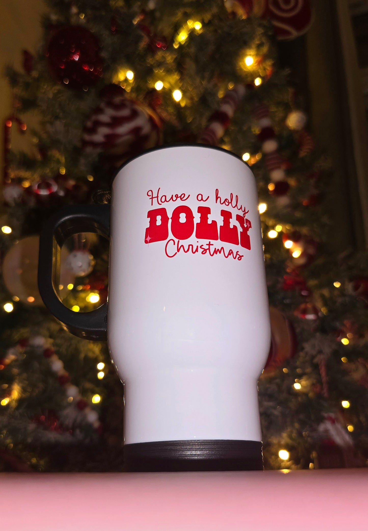 Holly Dolly Christmas Travel Mug