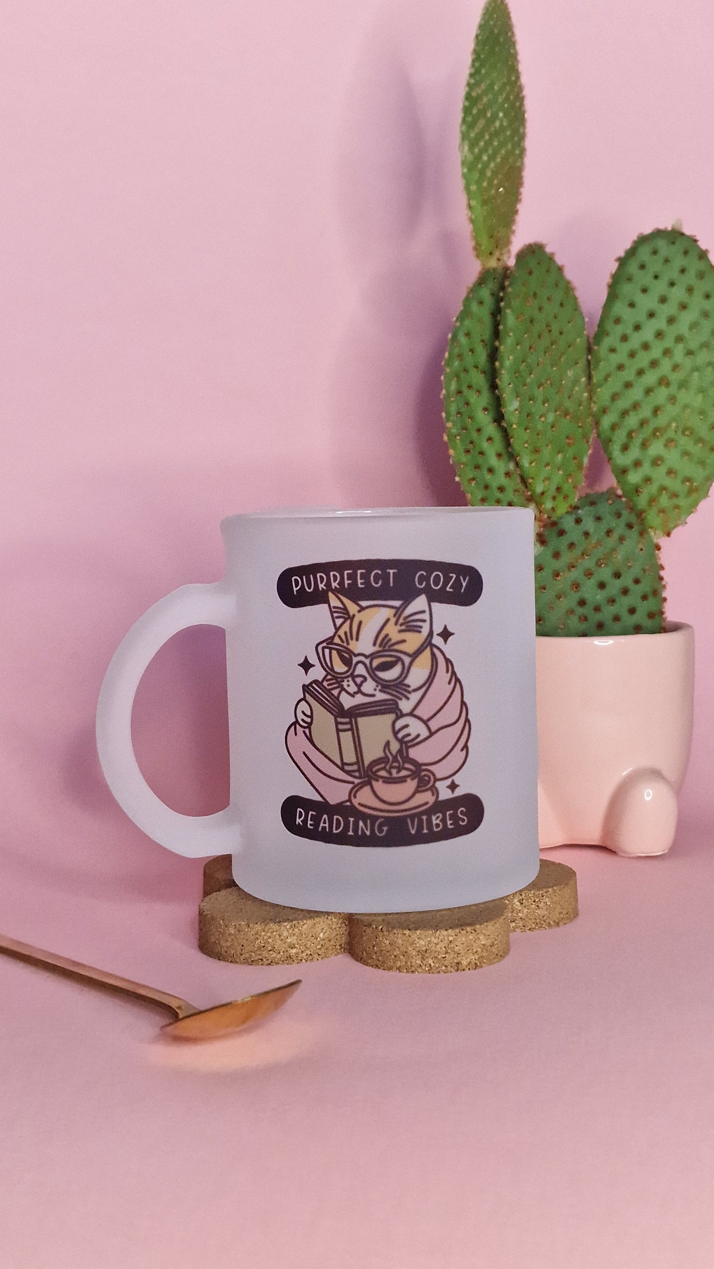 Cozy Cat Vibes | 10oz Frosted Glass Mugs