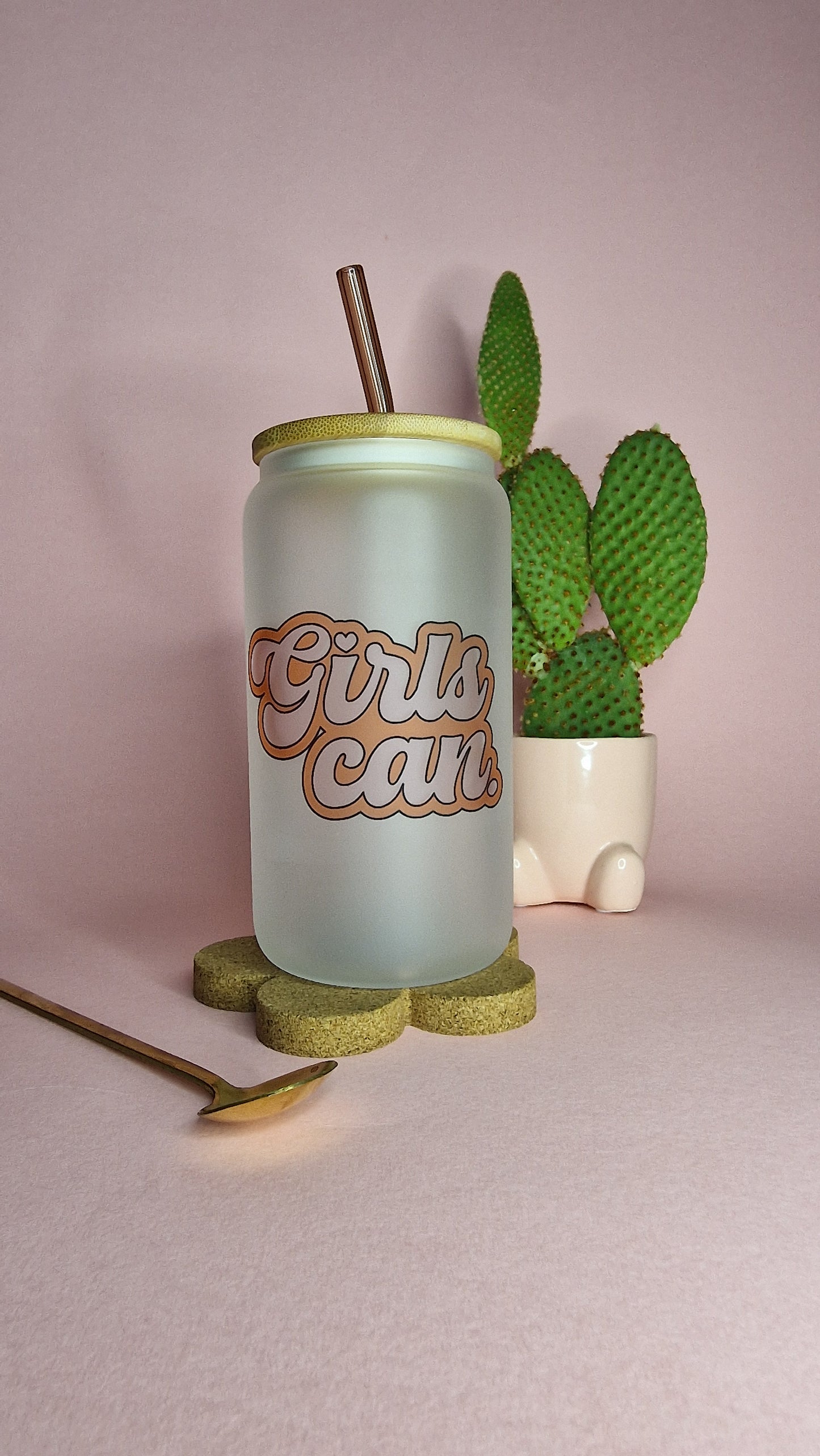 Girls Can | 16oz Glass Can Tumbler