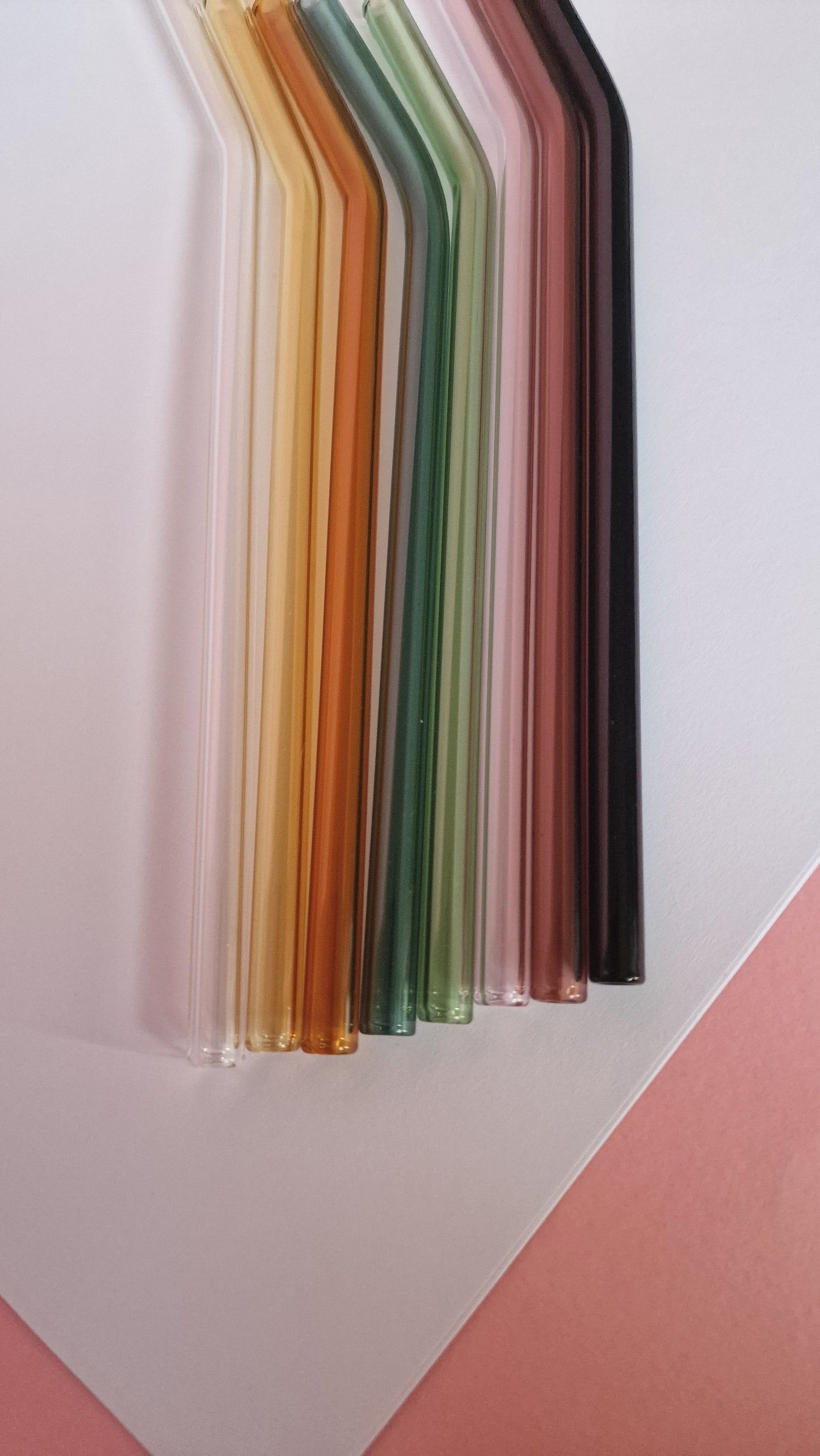 Coloured Bent Glass Straws