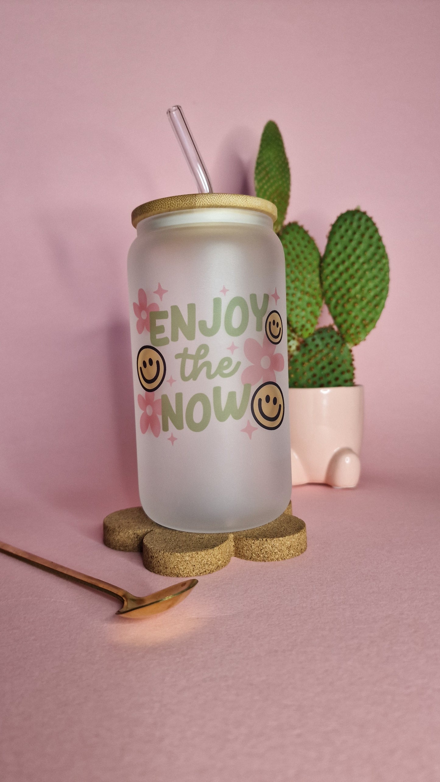 Enjoy The Now | Glass Can Tumbler