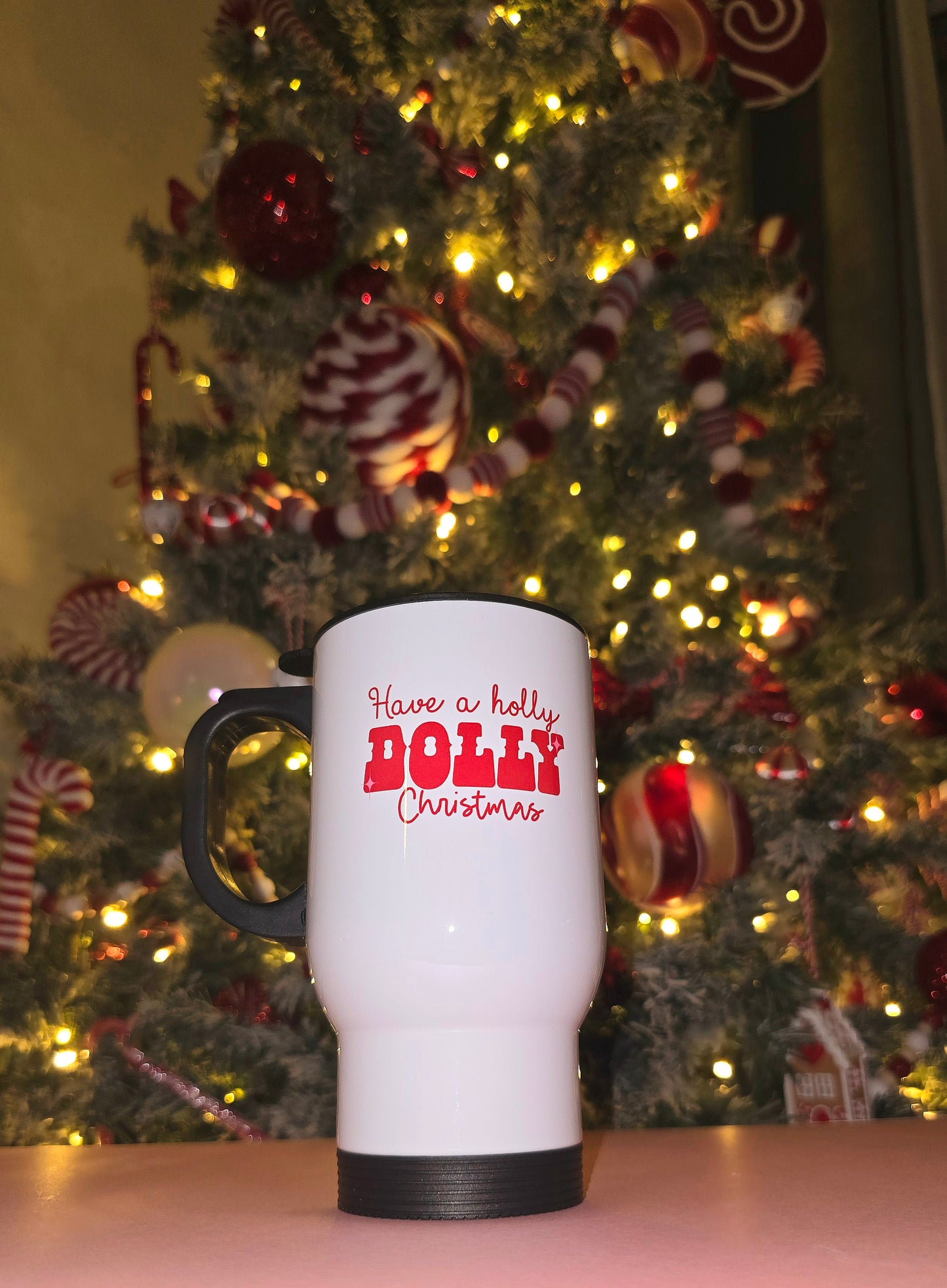 Holly Dolly Christmas Travel Mug