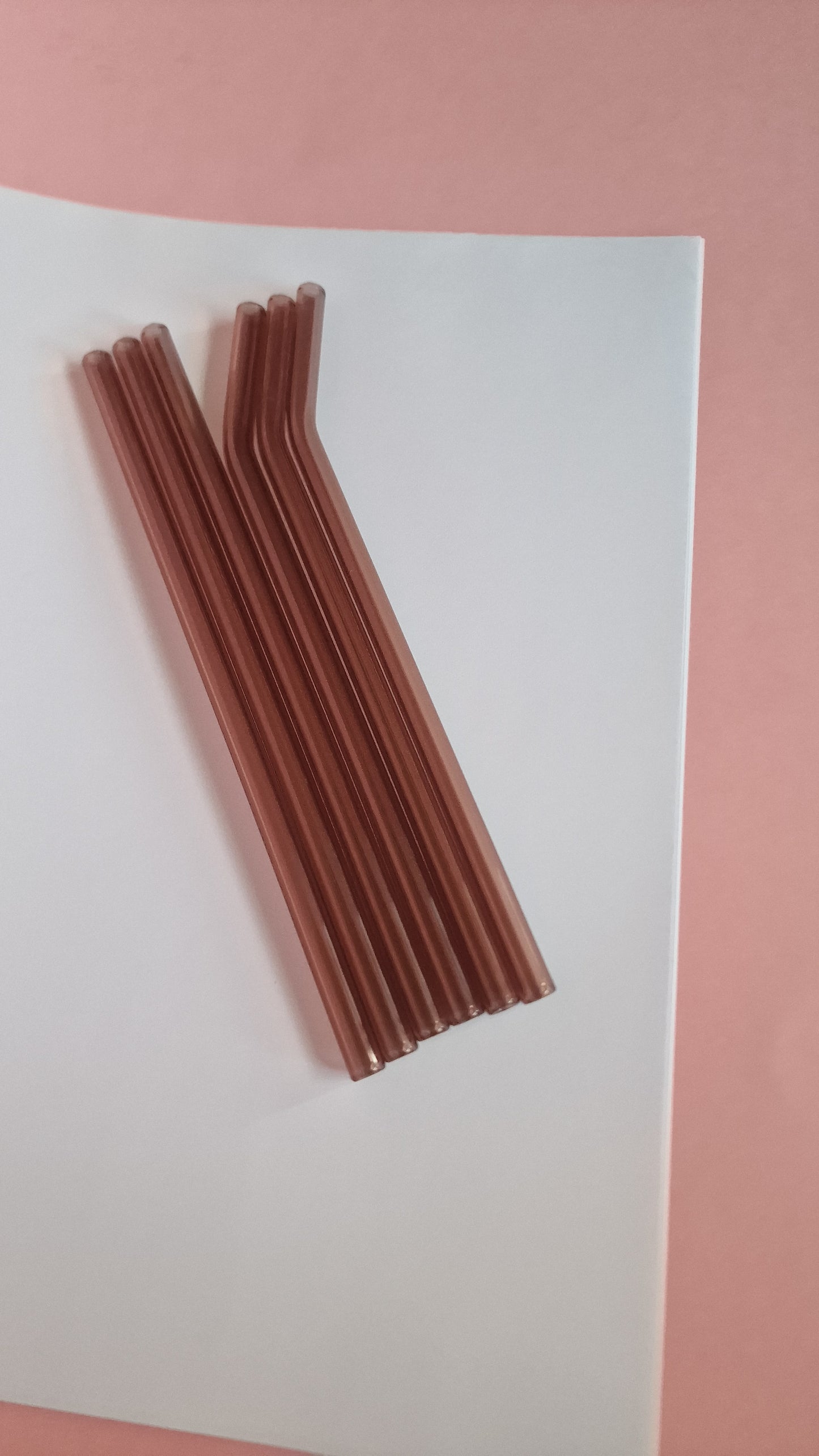 Dusky Pink Glass Straws