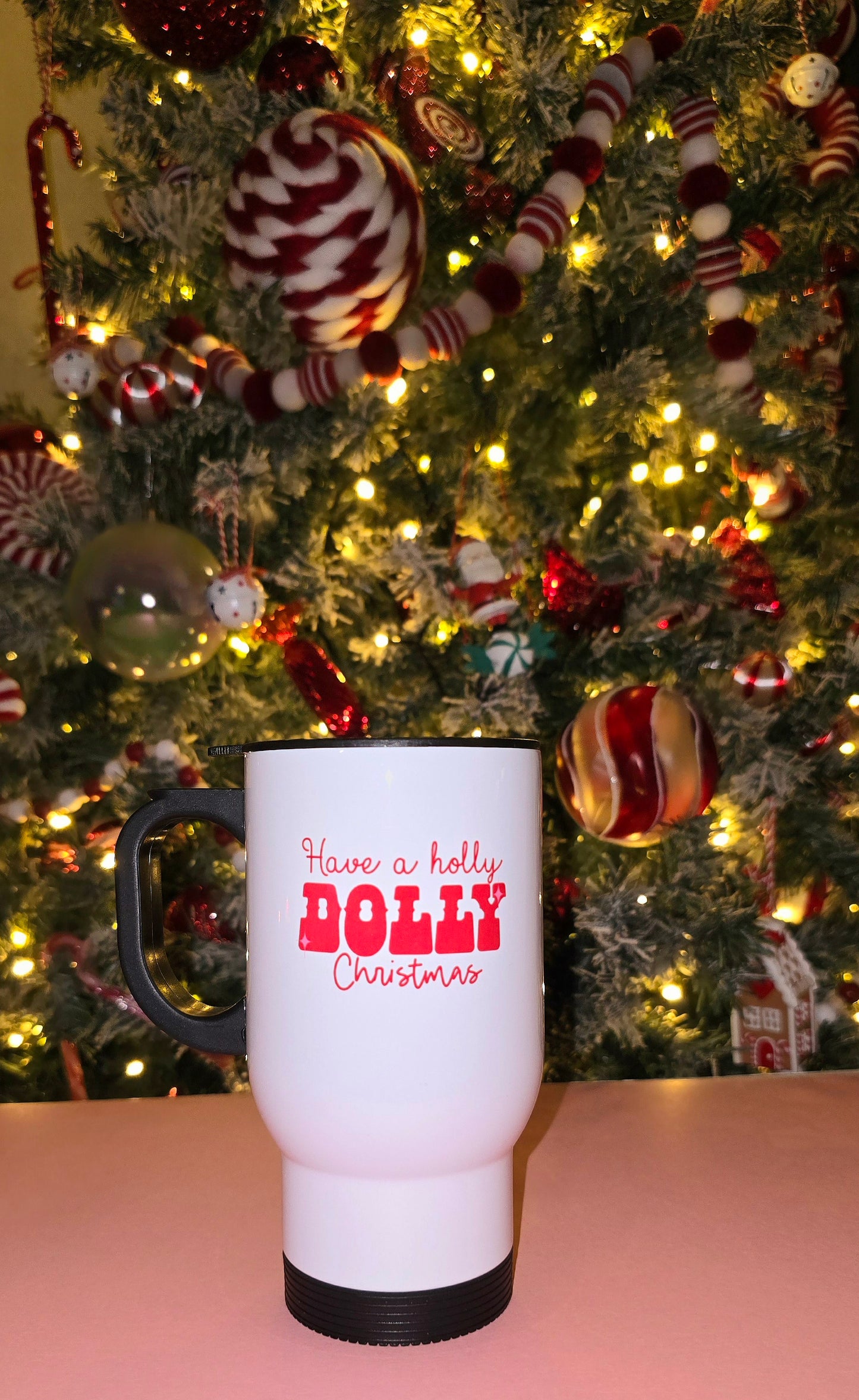 Holly Dolly Christmas Travel Mug