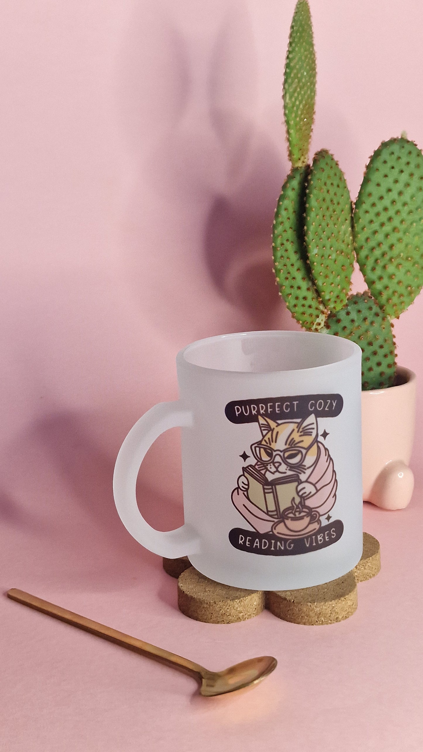 Cozy Cat Vibes | 10oz Frosted Glass Mugs