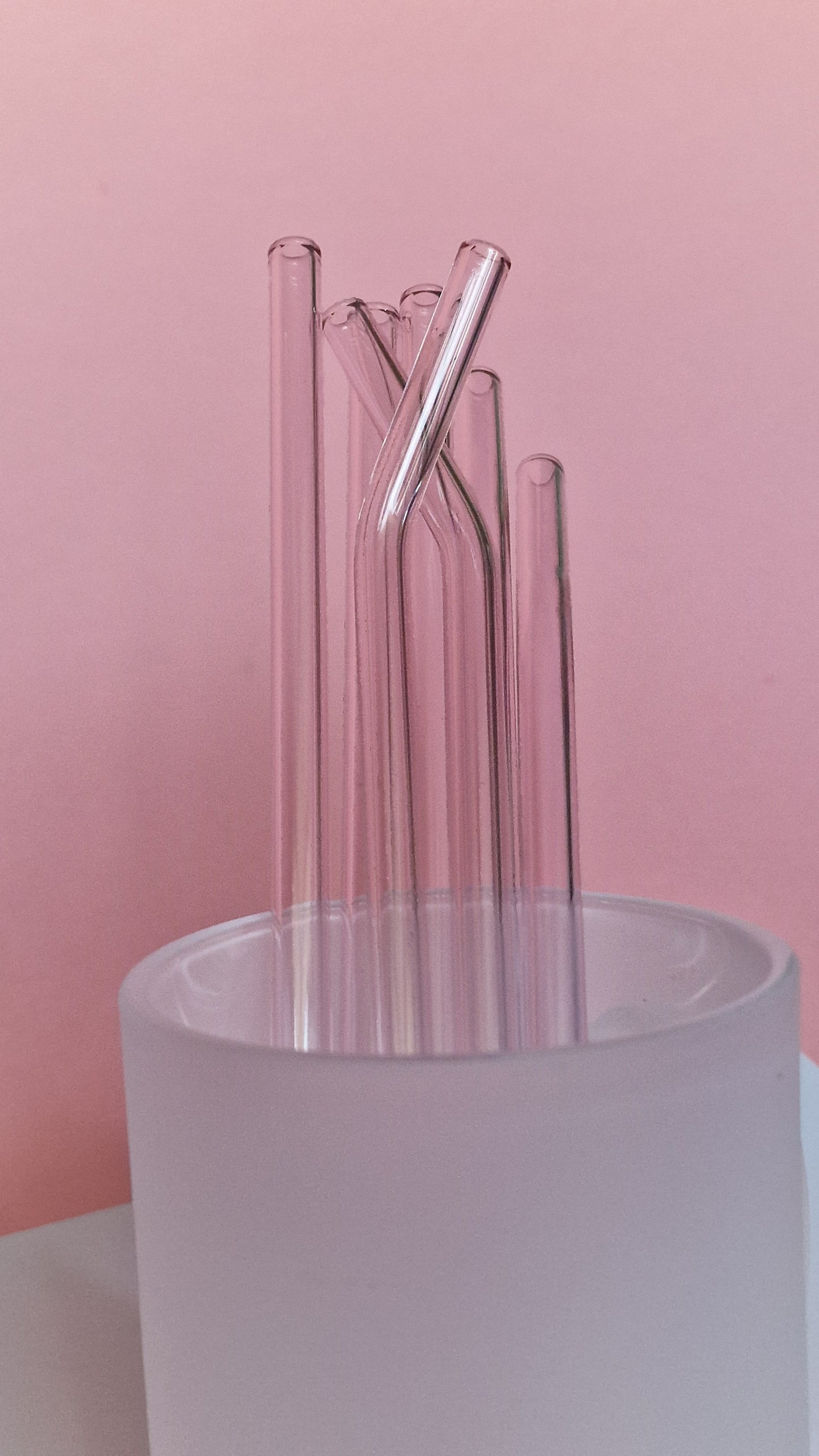 Pink Glass Straws