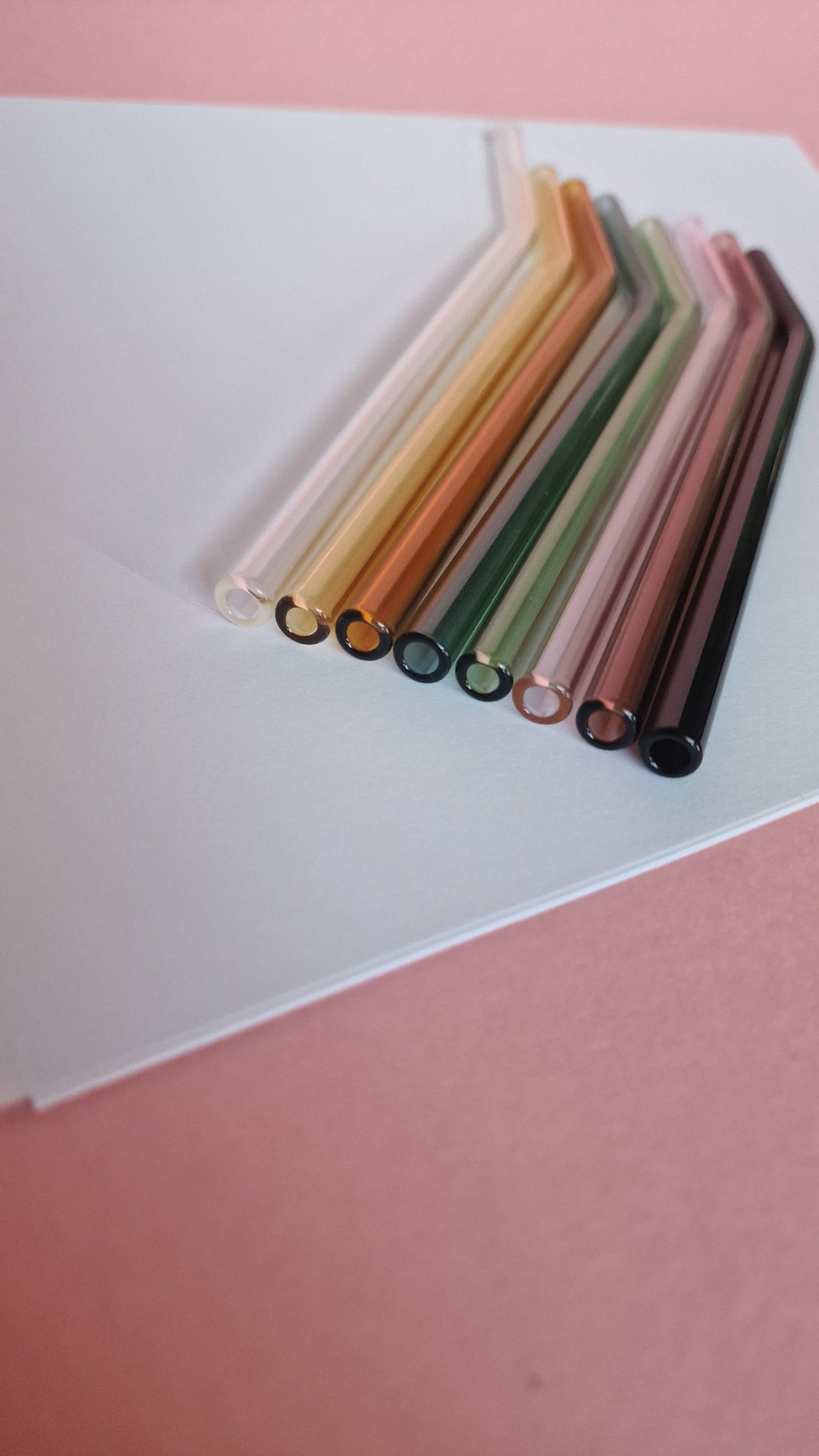 Coloured Bent Glass Straws