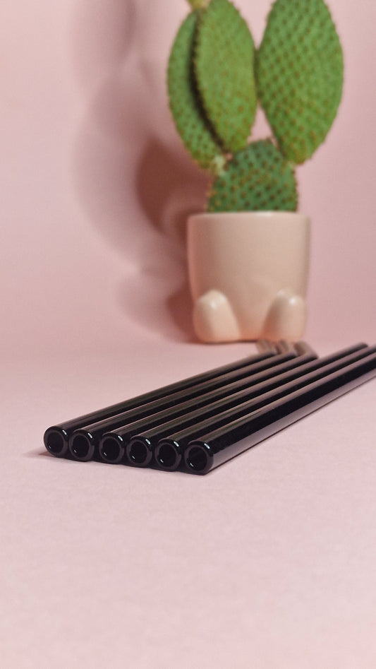 Black Glass Straws