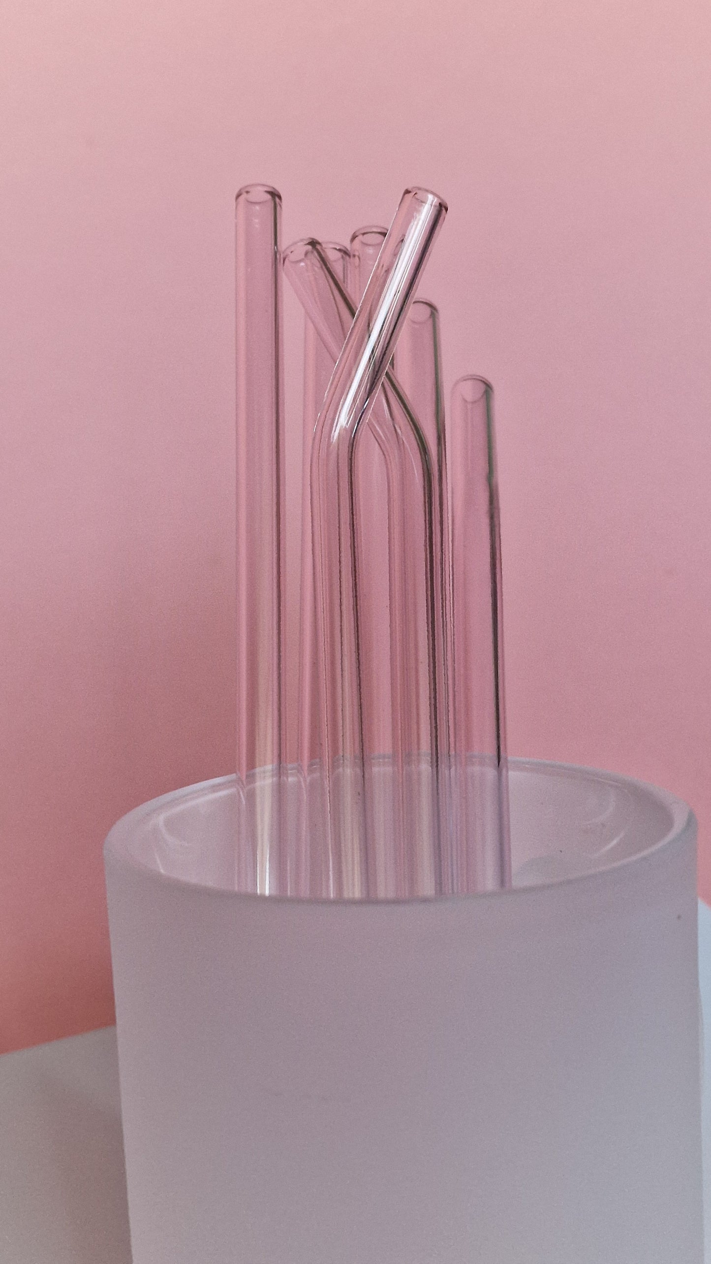 Pink Glass Straws