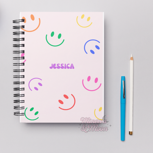 Colourful Smileys | Cute Personalised Notebook