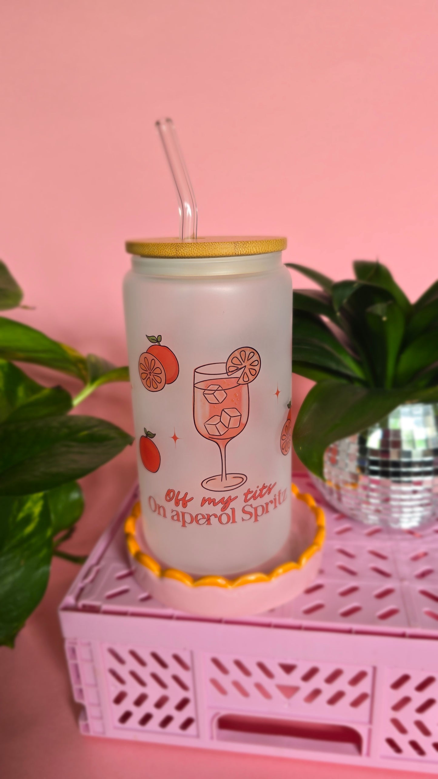 Aperol Spritz Orange Glass Tumbler