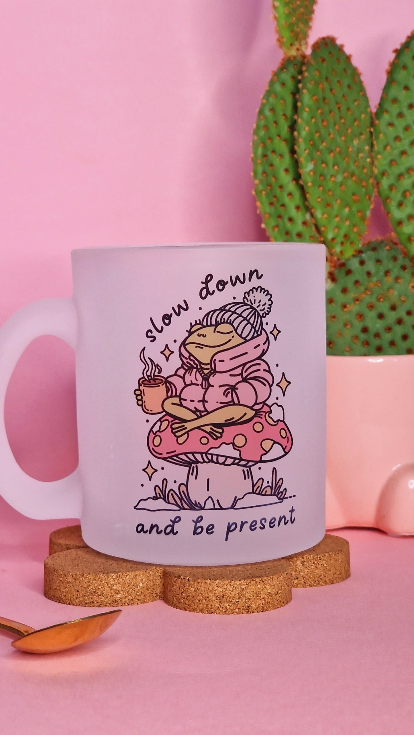 Slow Down | Frosted 10oz Glass Mugs