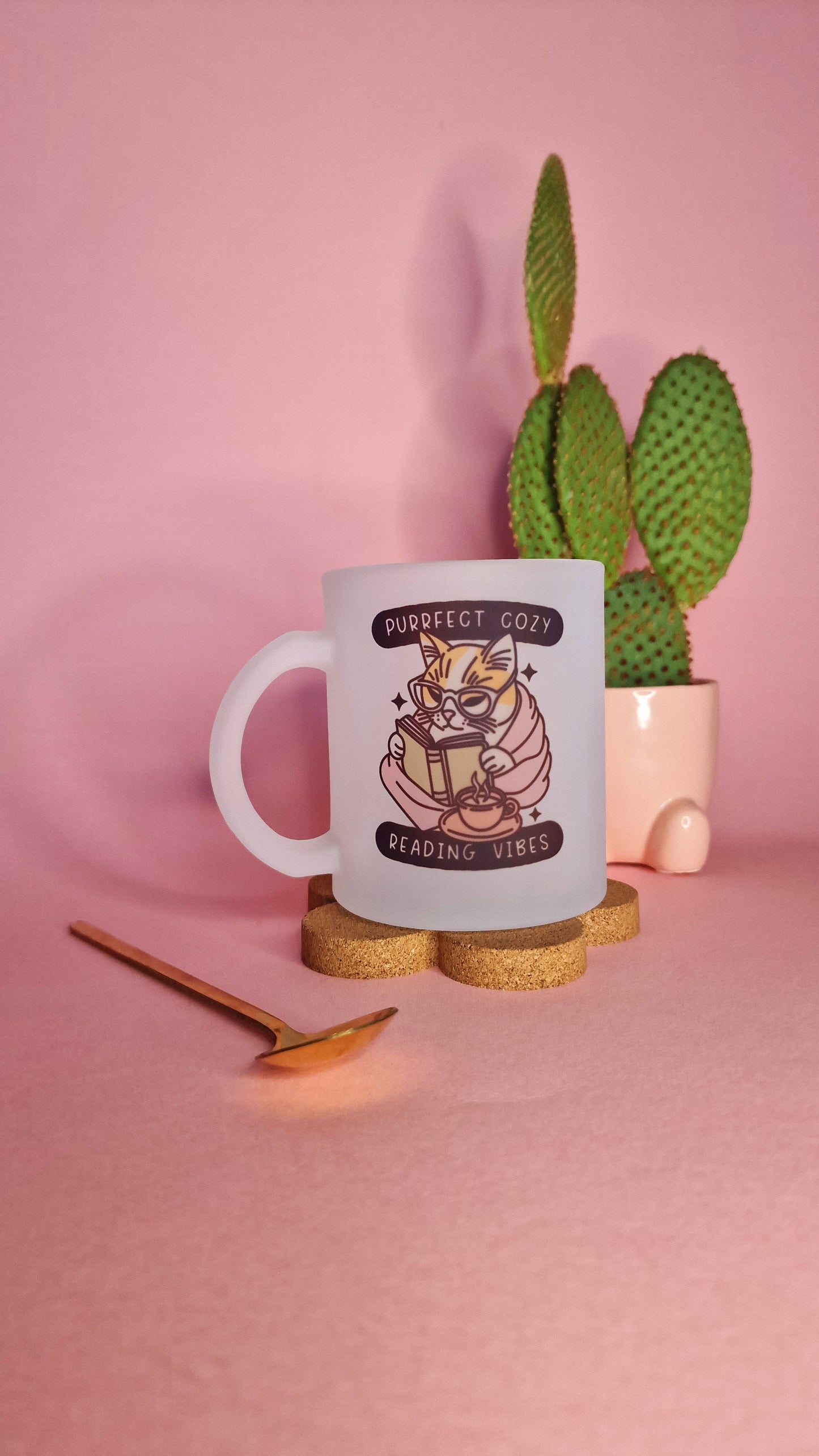 Cozy Cat Vibes | 10oz Frosted Glass Mugs