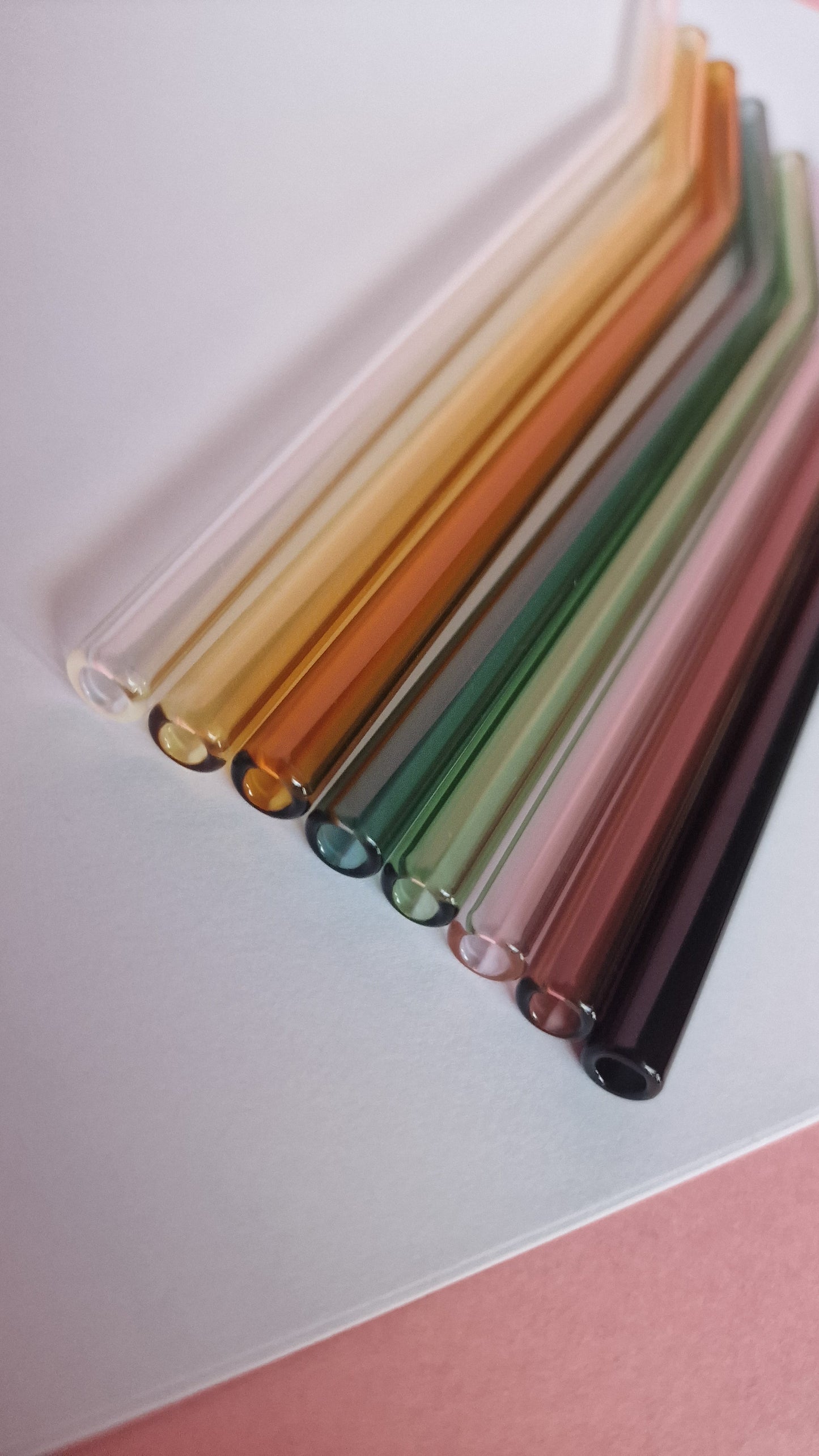 Coloured Bent Glass Straws