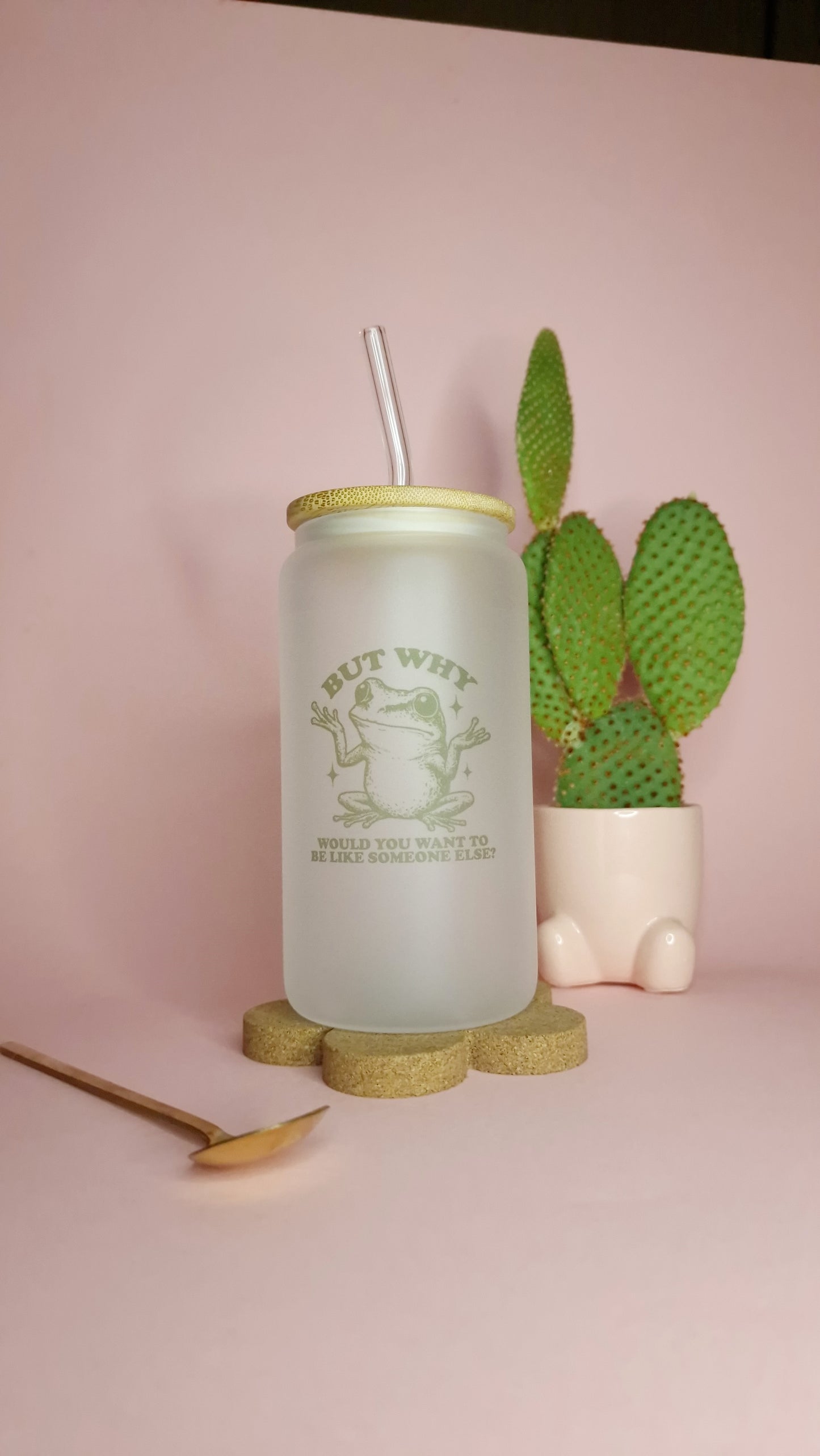 But Why Frog | 16oz Glass Can Tumbler