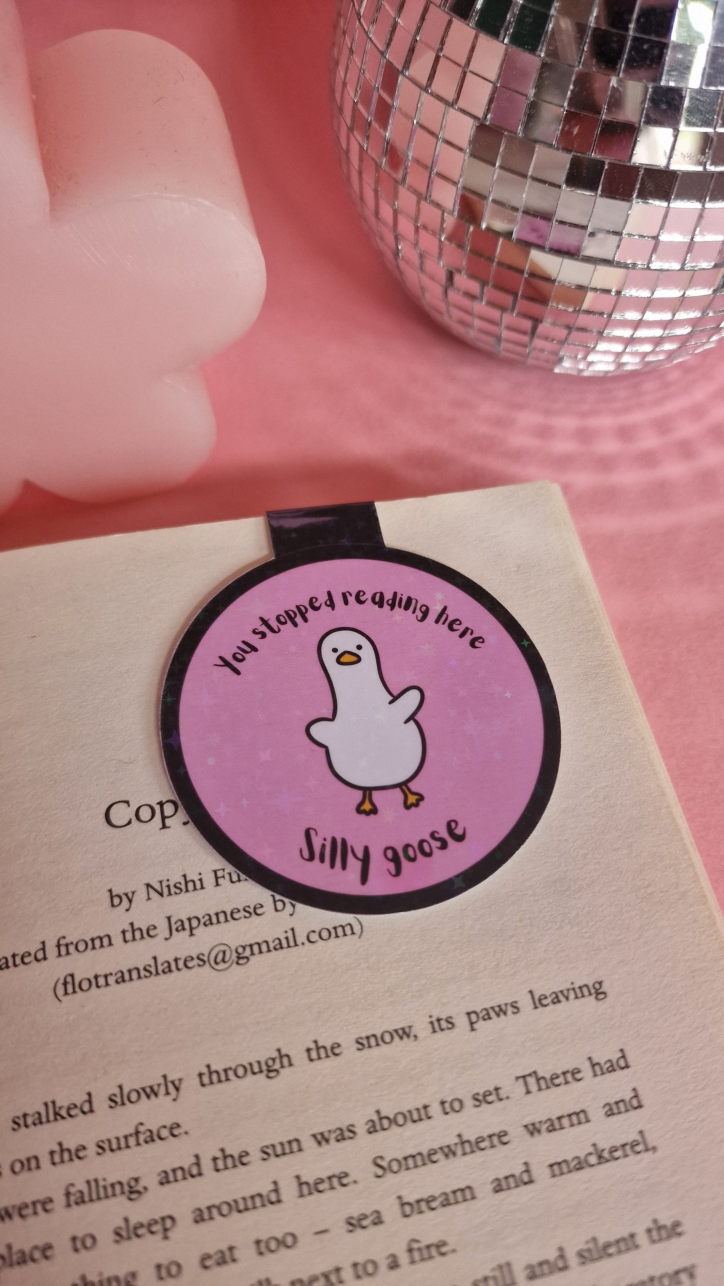 Silly Goose Magnetic Flip Bookmark