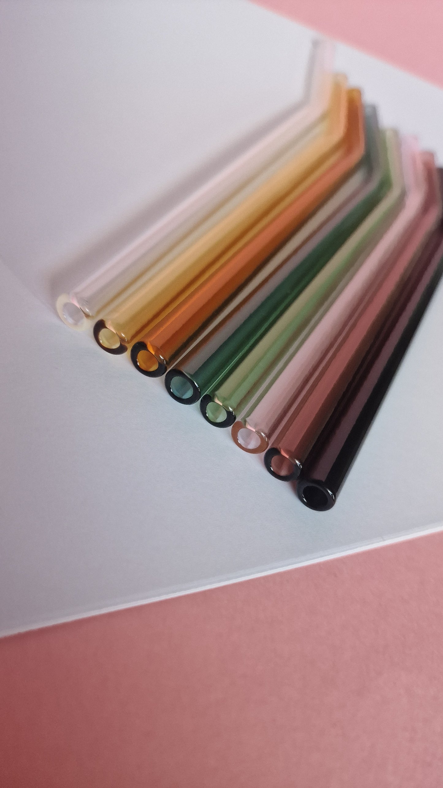 Coloured Bent Glass Straws