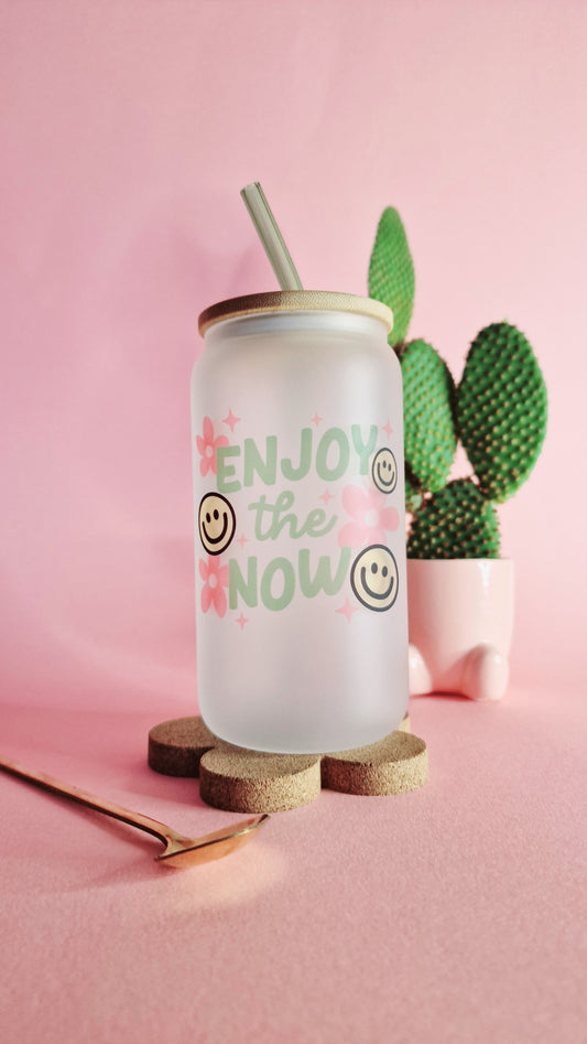 Enjoy The Now | Glass Can Tumbler