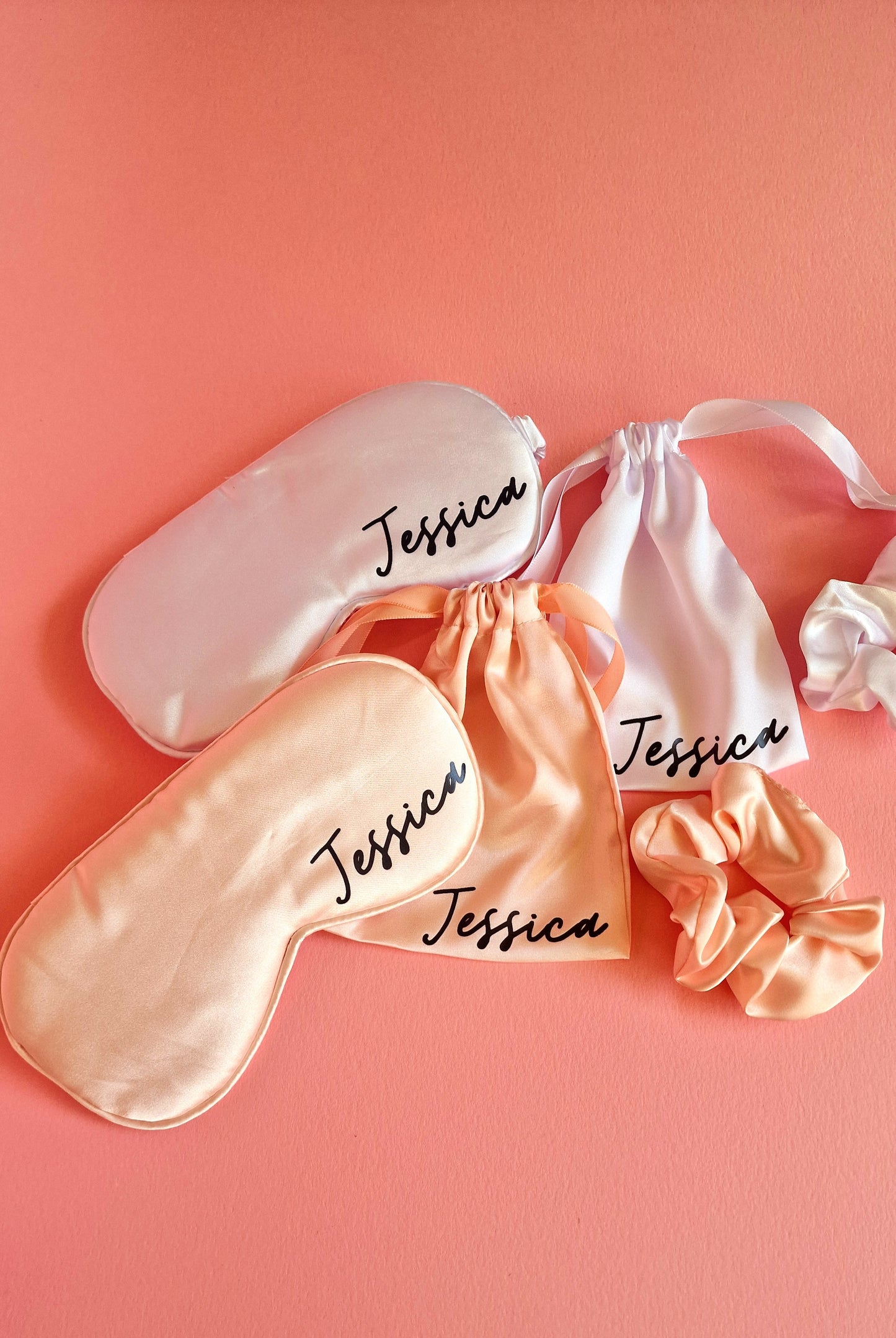 Personalised Satin Sleepmask With Matching Scrunchie & Satin Pouch