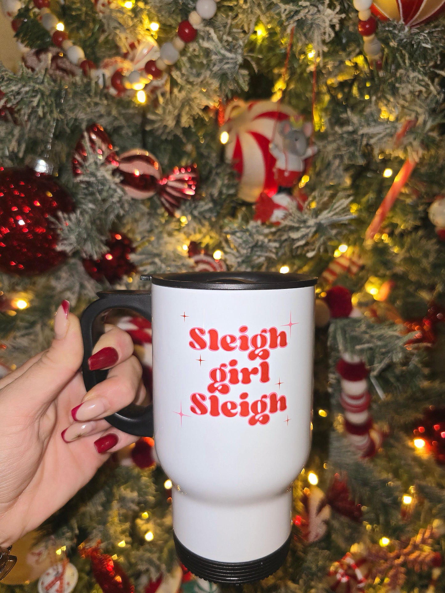 Sleigh Girl Sleigh Christmas Travel Mug