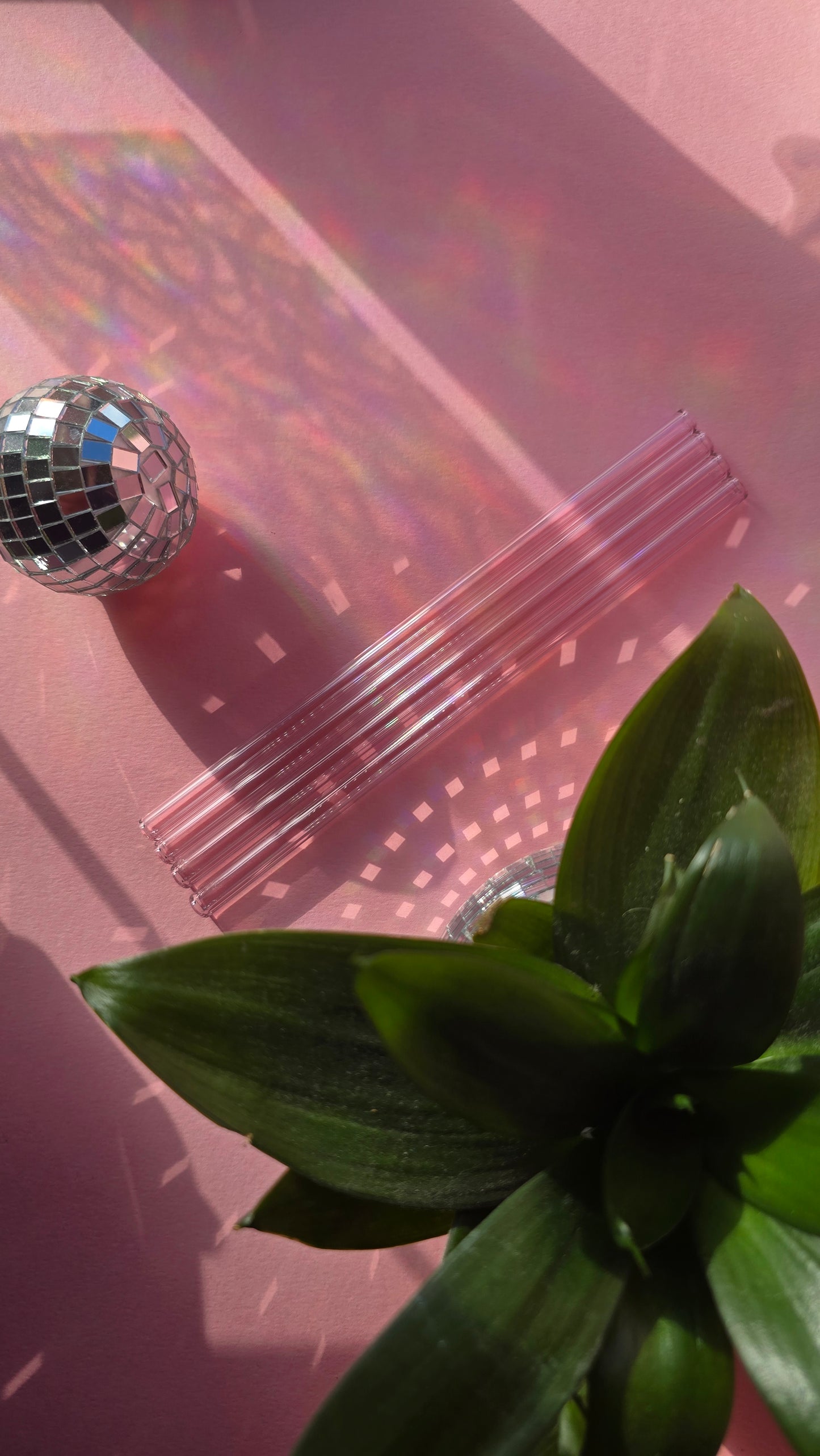 Pink Glass Straws