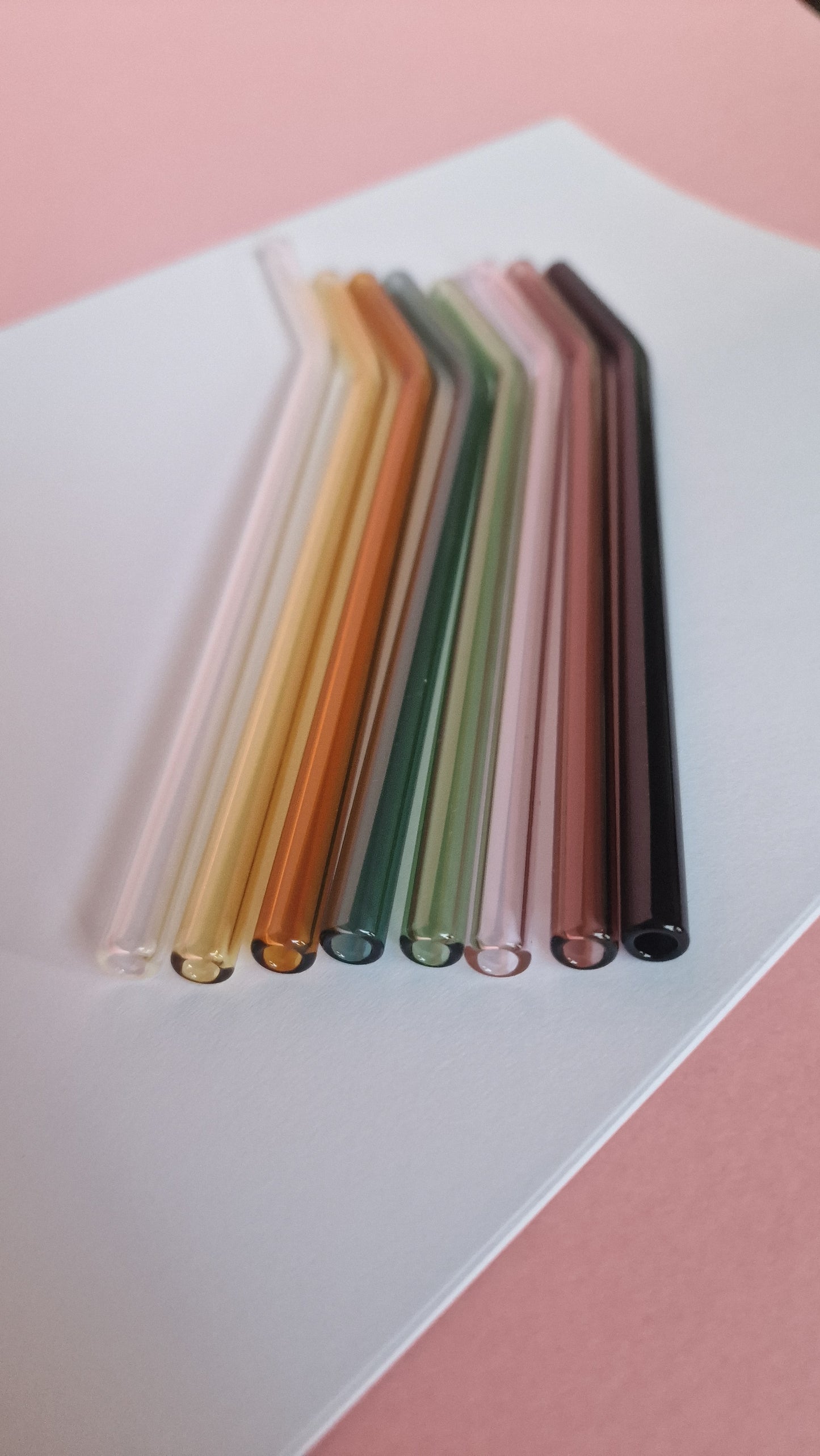 Coloured Bent Glass Straws