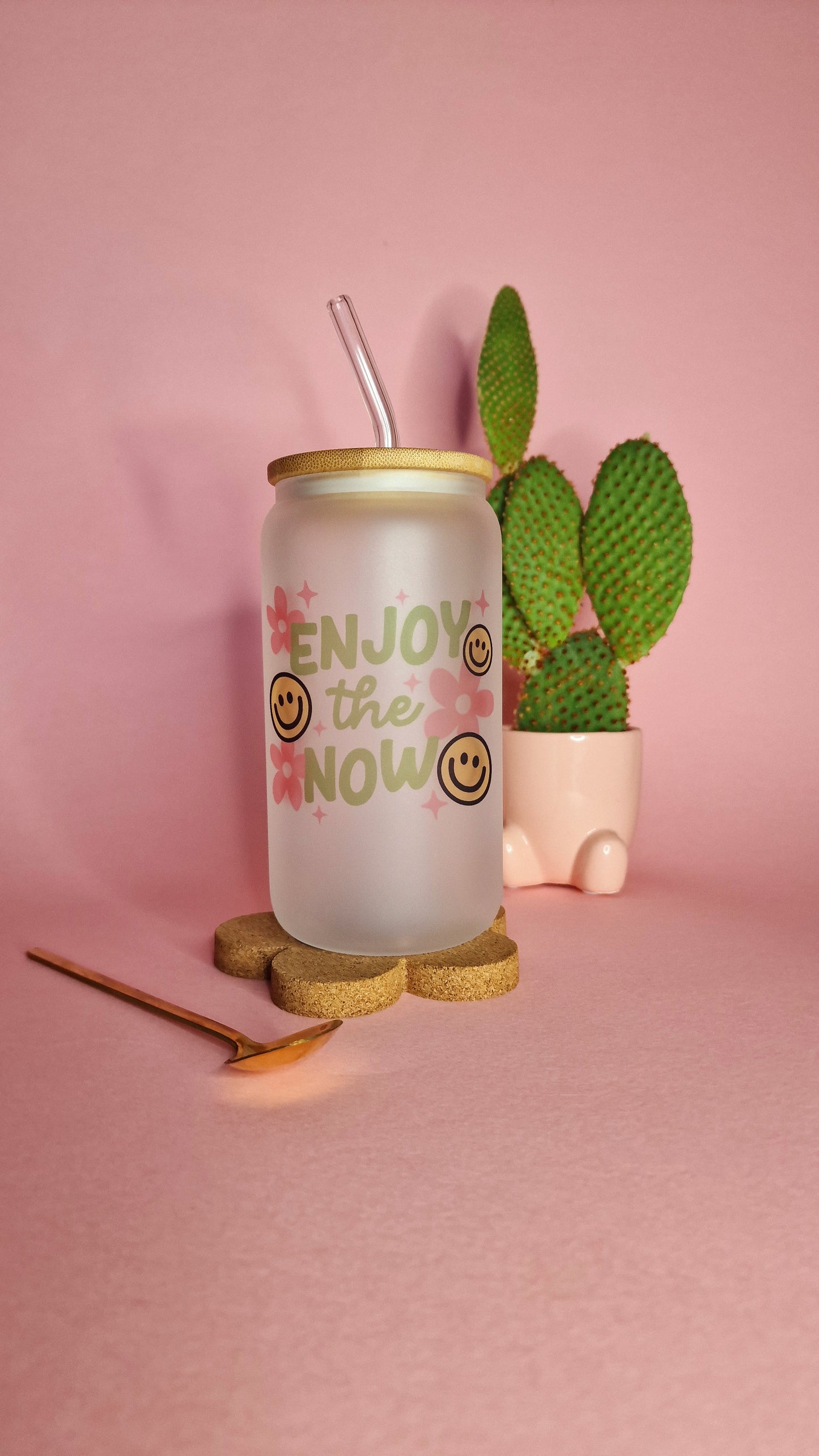 Enjoy The Now | Glass Can Tumbler