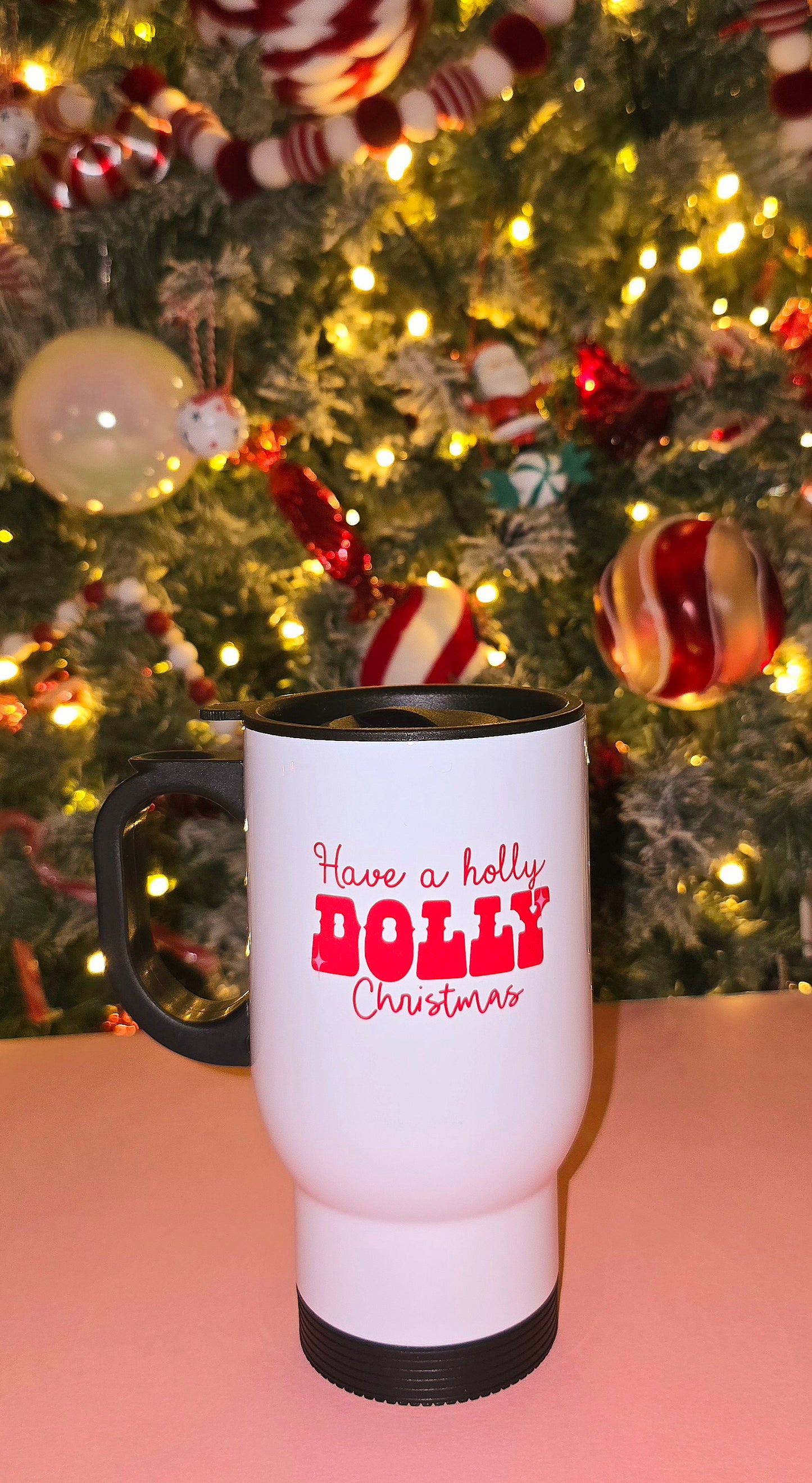 Holly Dolly Christmas Travel Mug