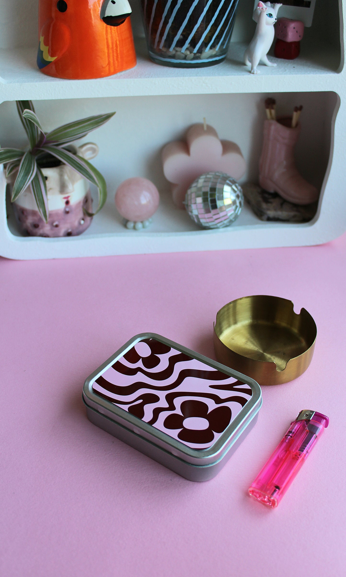 Pink & Burgundy Rolling Tin
