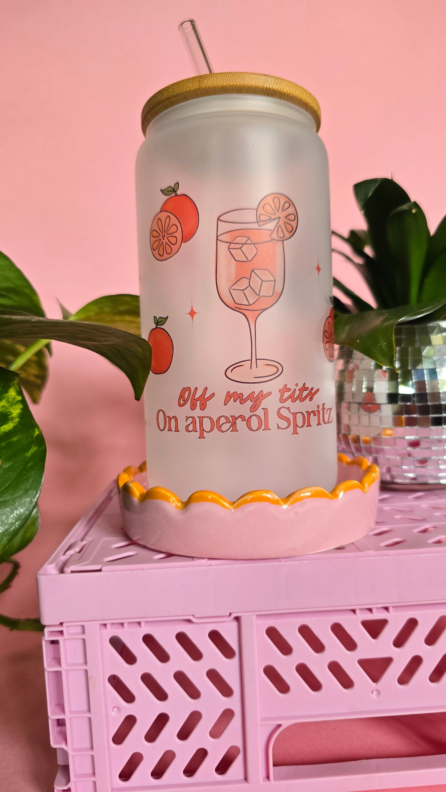 Aperol Spritz Orange Glass Tumbler