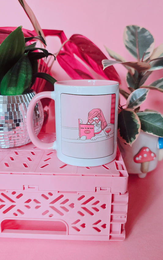 Funny Rich Cat Ceramic Pink Mug