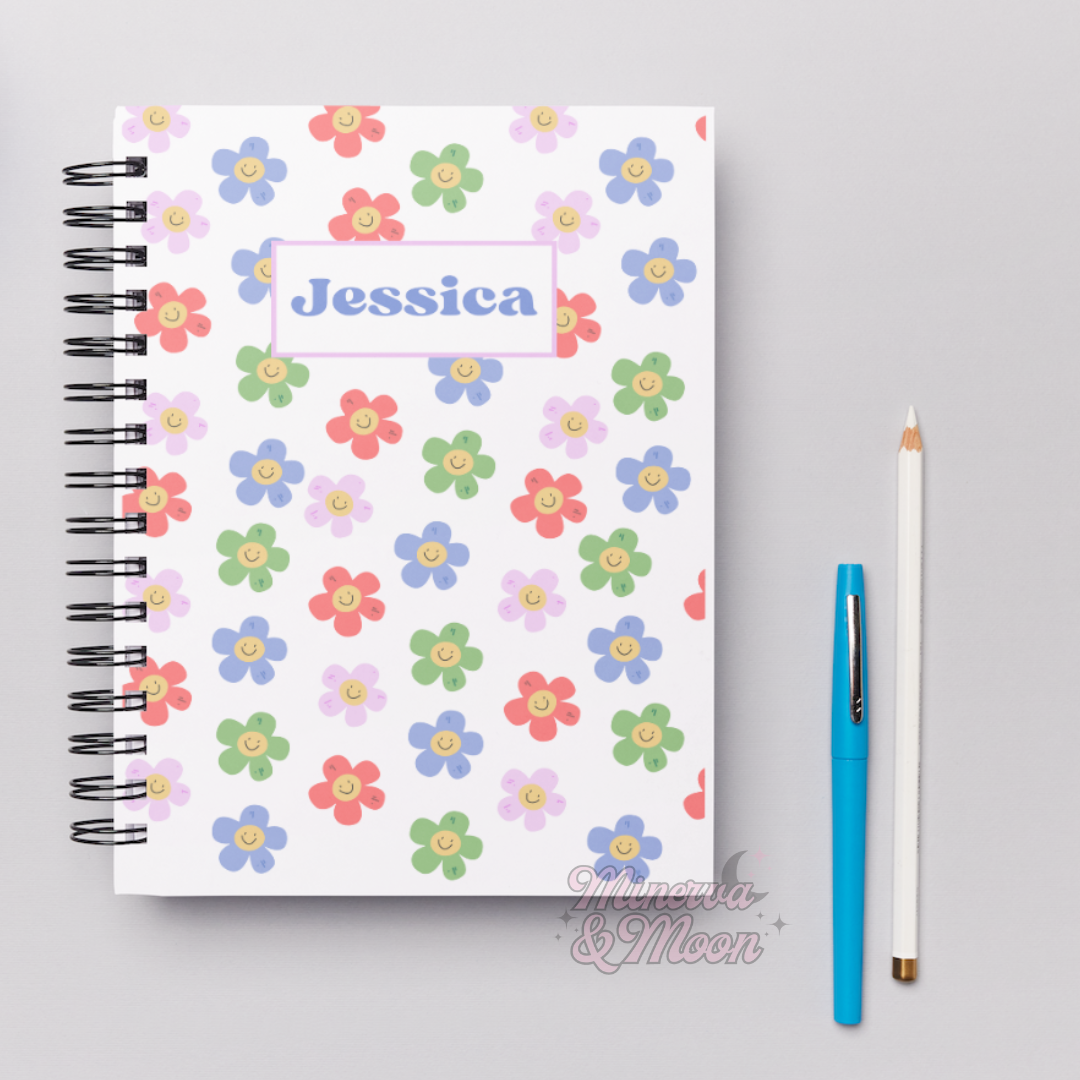 Colourful Flowers | Cute Personalised Notebooks