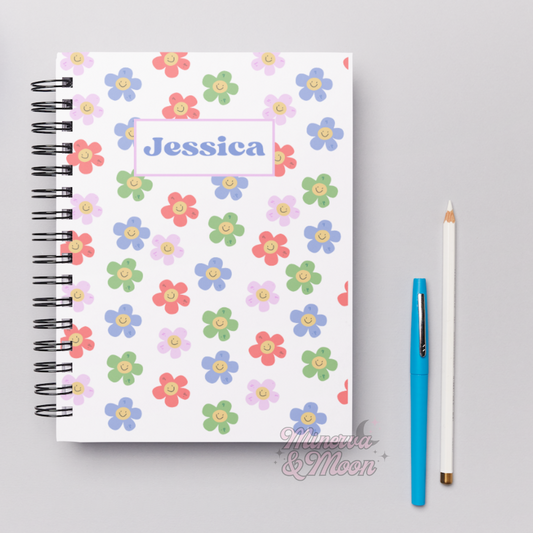 Colourful Flowers | Cute Personalised Notebooks