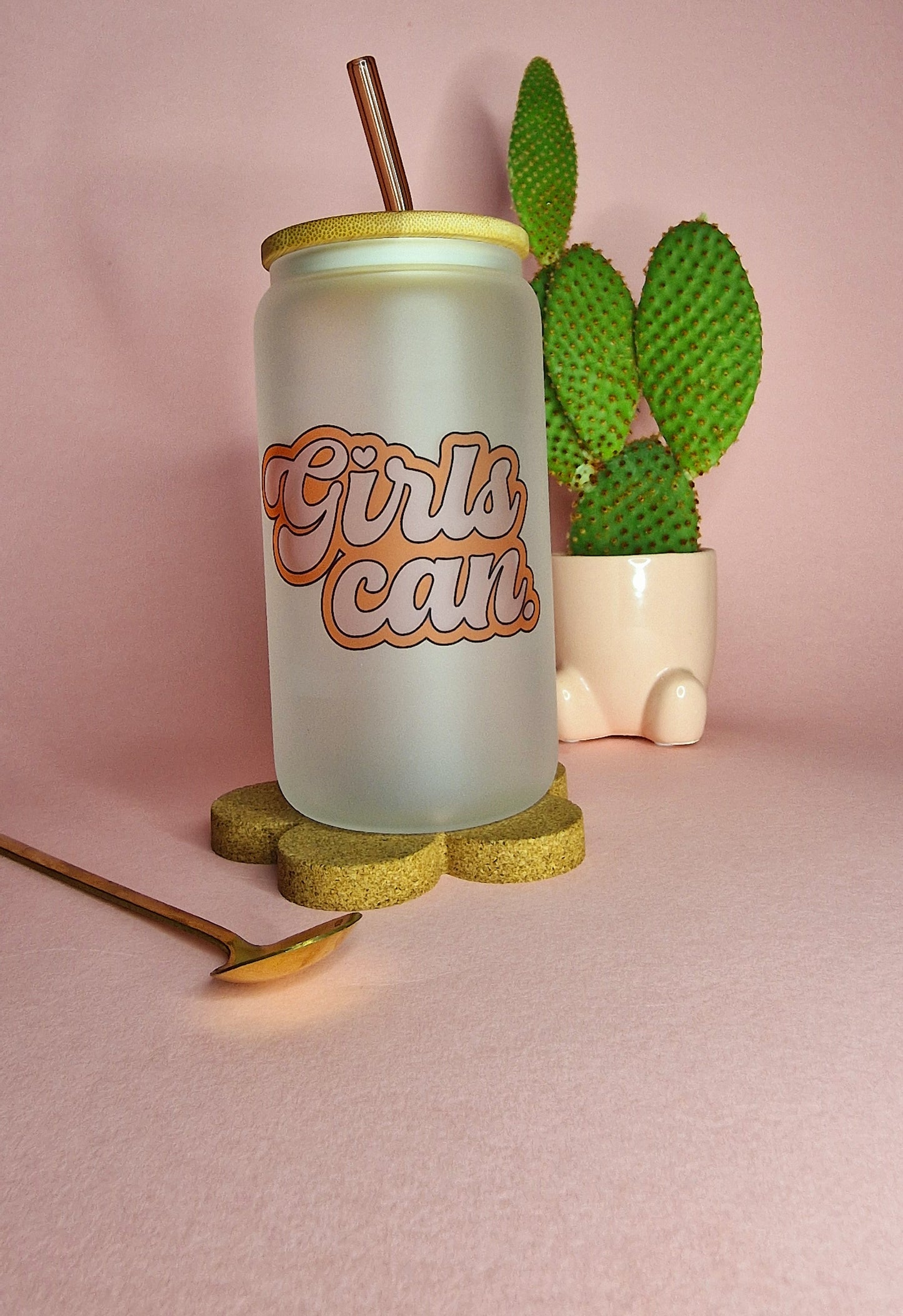 Girls Can | 16oz Glass Can Tumbler